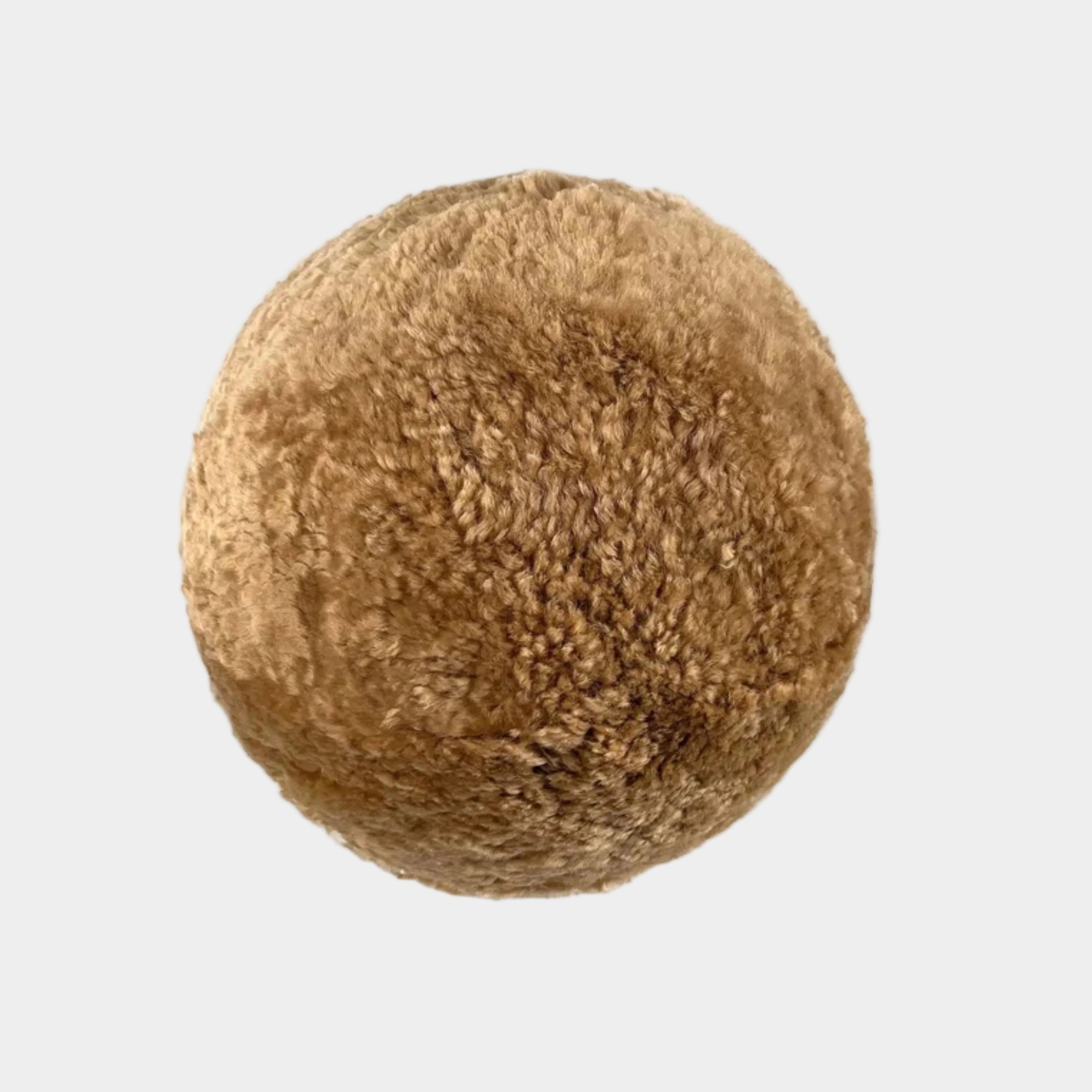 New Zealand Brown Genuine Sheepskin Ball Throw Pillow (8"-12")