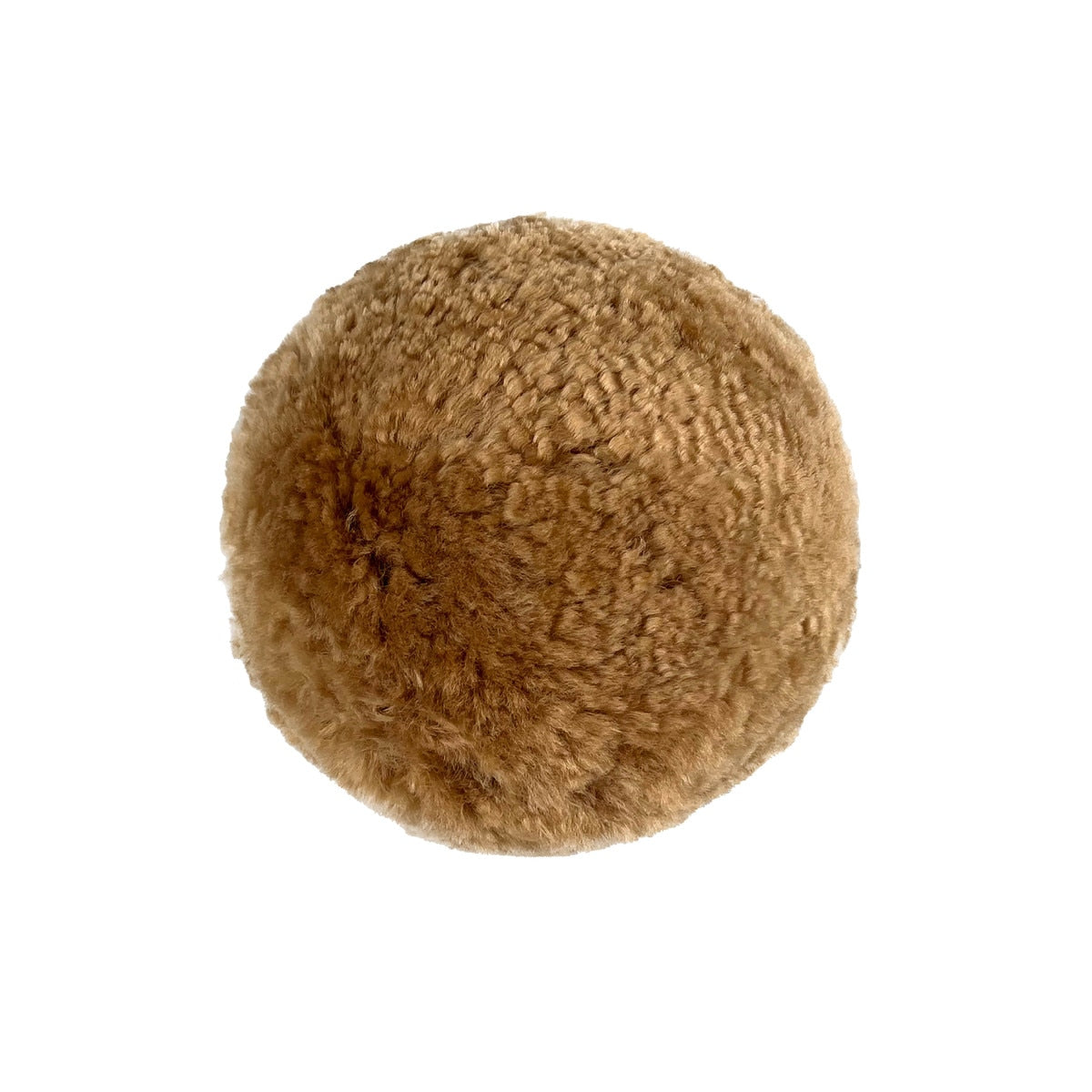 Oreiller boule en peau de mouton véritable marron de Nouvelle-Zélande