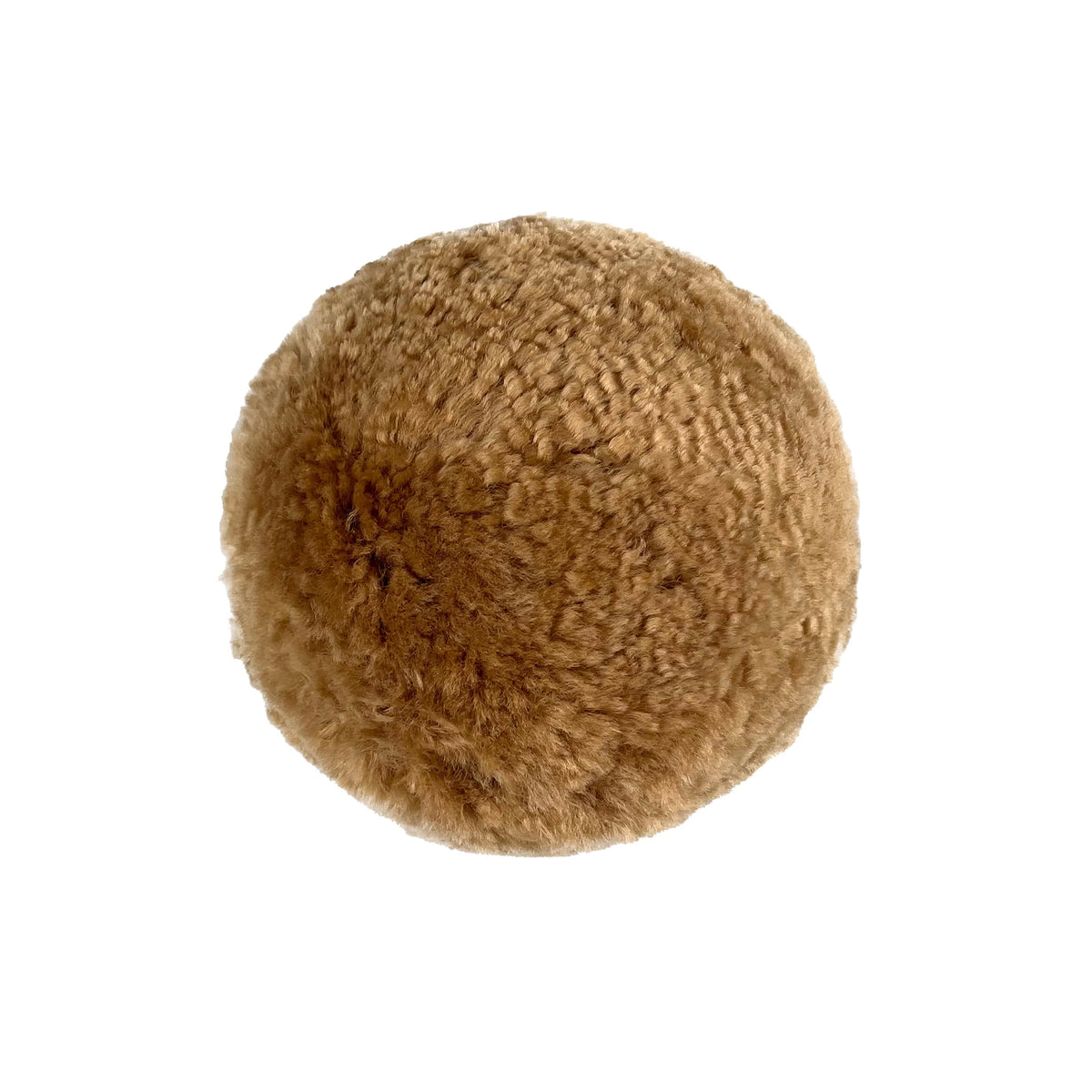 New Zealand Brown Genuine Sheepskin Ball Throw Pillow (8"-12")