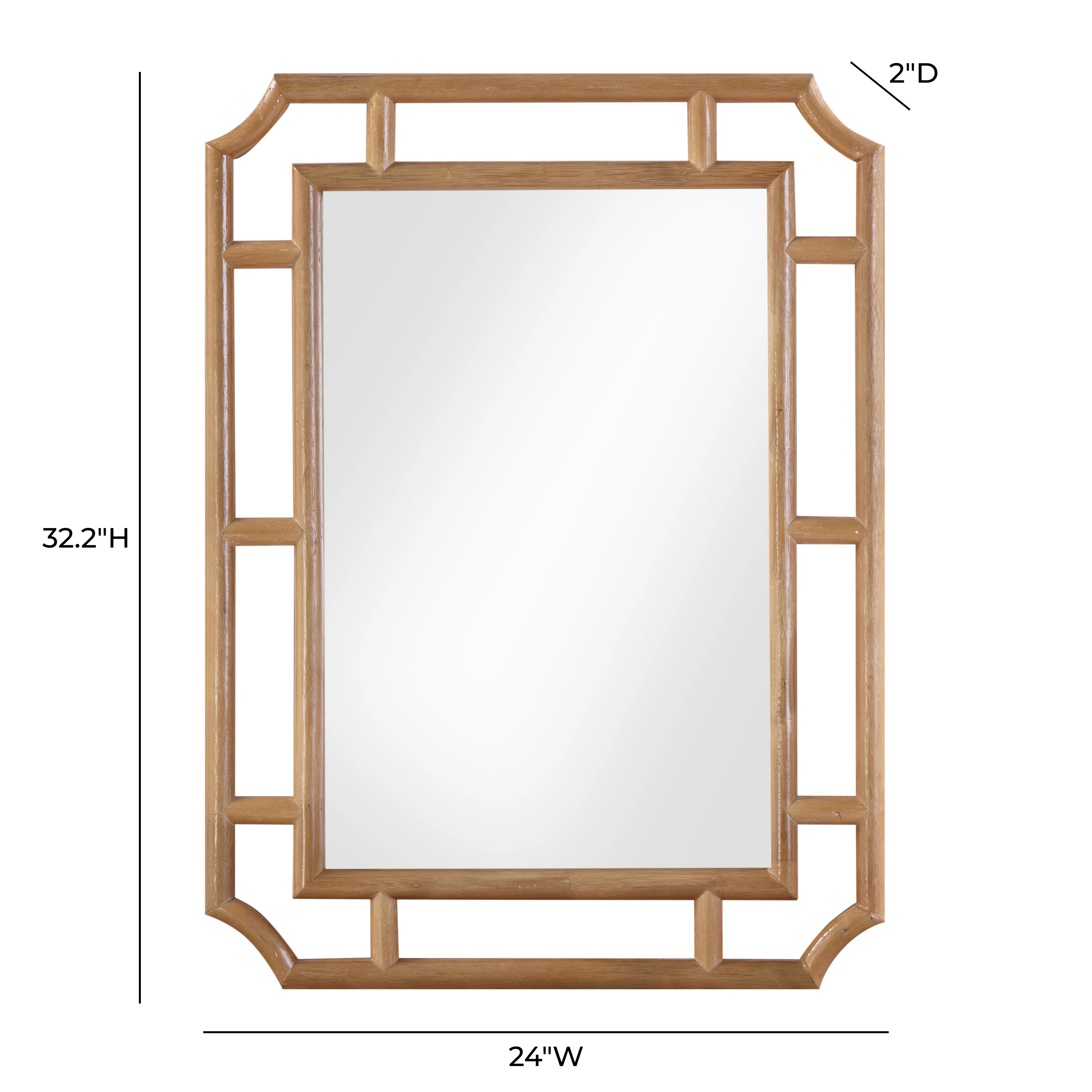 Cienna 24"x32" Natural Rattan Wall Mirror