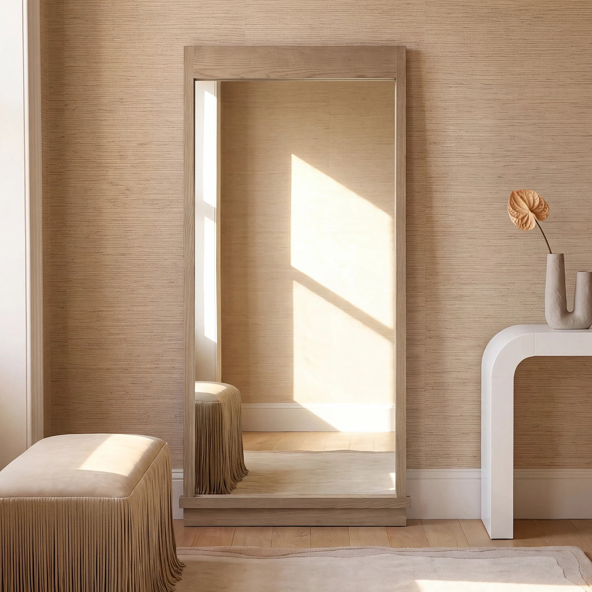 Aimee 44"X77" Solid Brushed Ash Floor Mirror