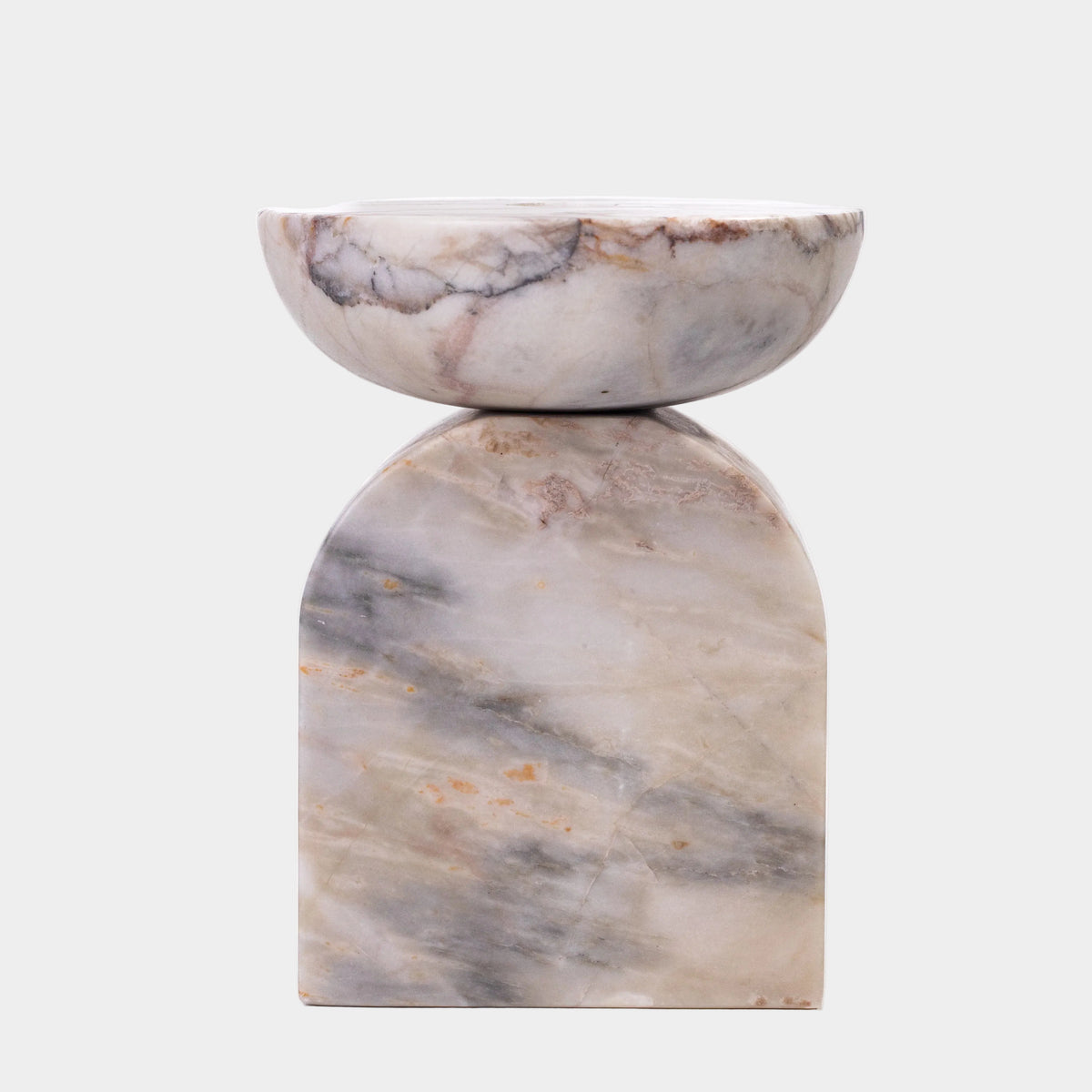 Marble White Brown Balanced Candle Holder