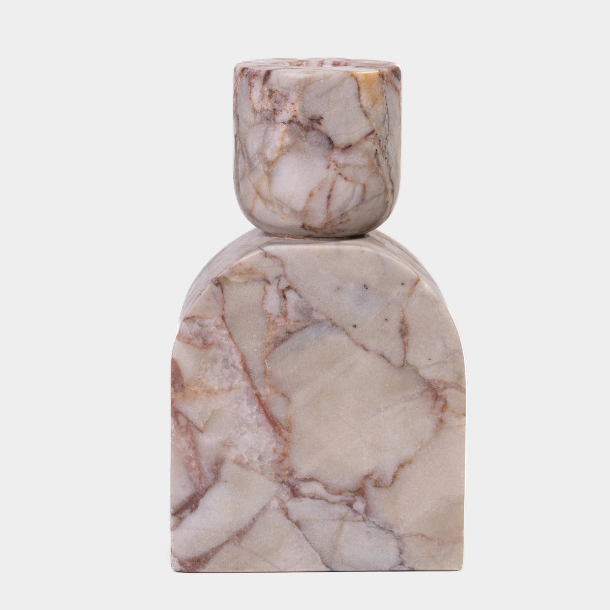 Marble White Brown Foundation Candle Holder