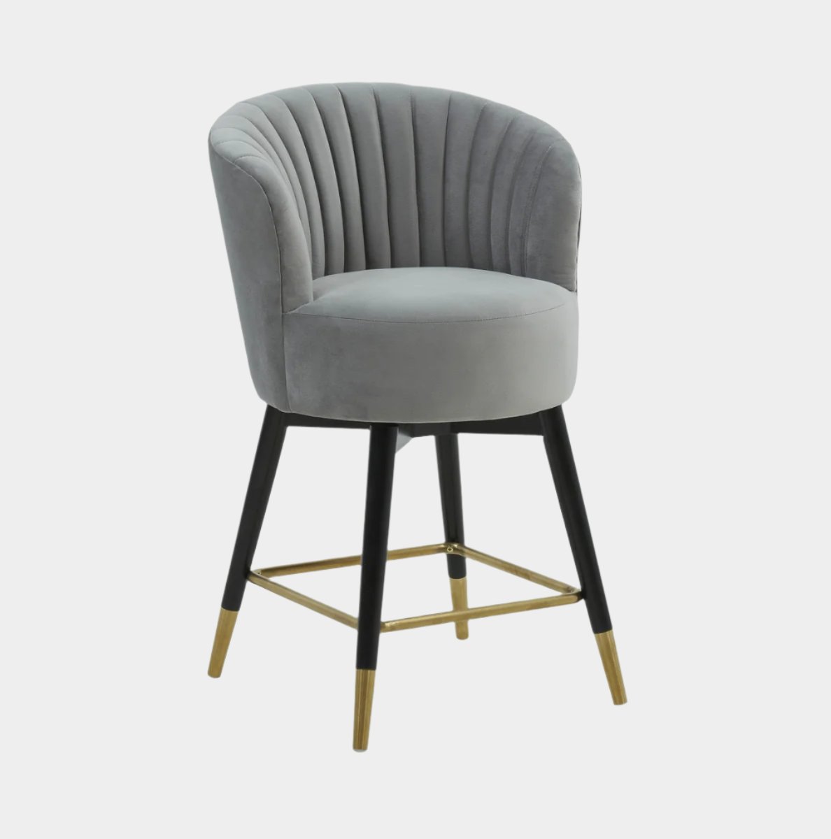 Liana Grey Velvet Swivel Stool by Inspire Me! Home Decor