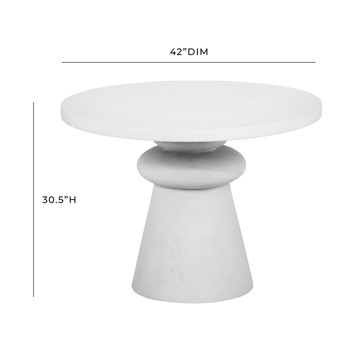 Lupita White 42" Round Dinette Table