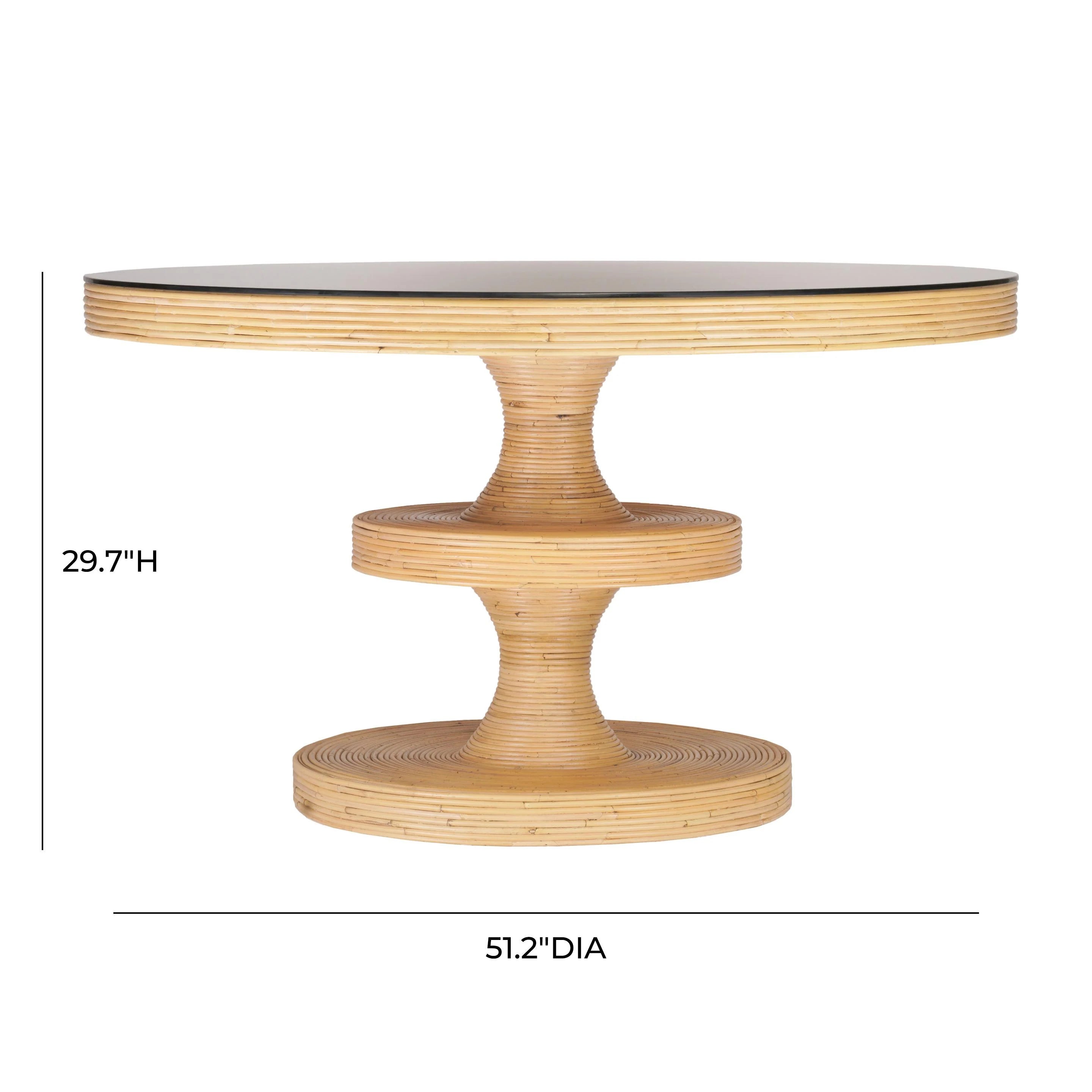 Apollonia 51" Natural Rattan Round Dining Table