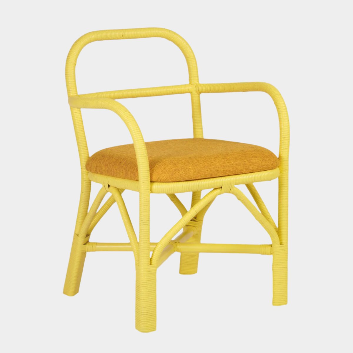 Ginny Yellow Rattan Dining Chair