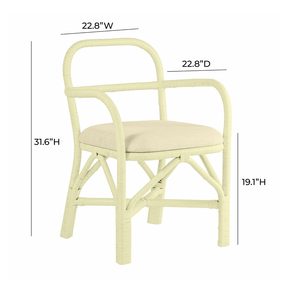 Ginny Cream Rattan Dining Chair