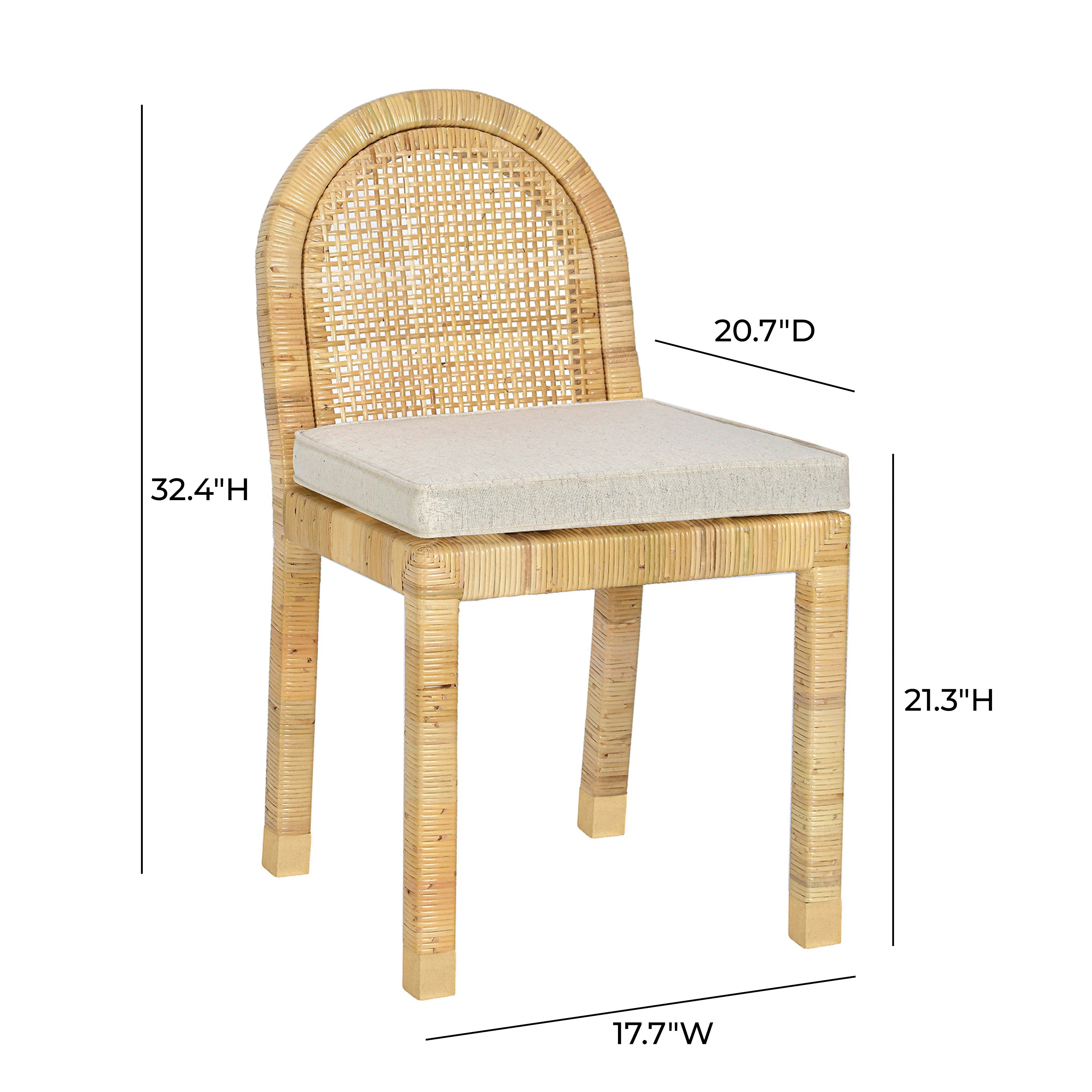 Amara Cream Contract-Grade Linen Arched Dining Chair
