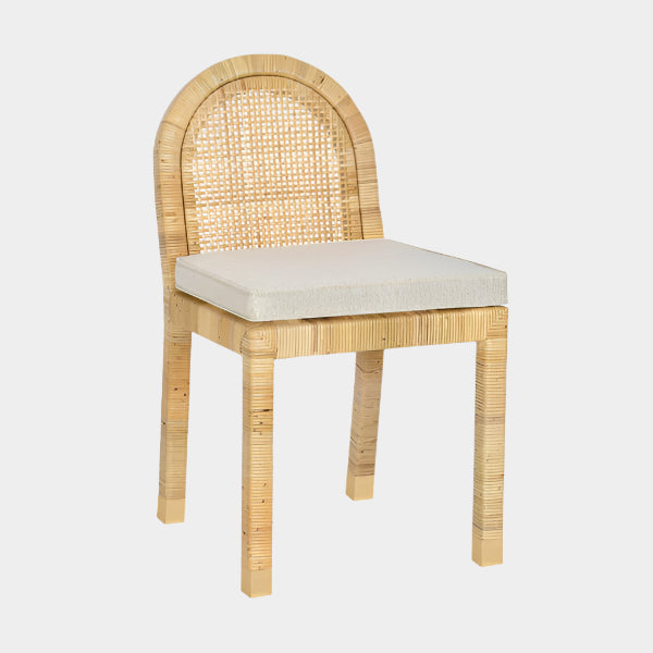 Amara Cream Linen Arched Dining Chair