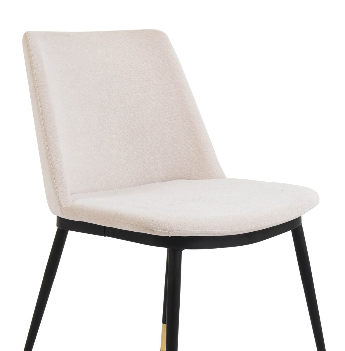 Evora Cream Velvet Chair - Gold Legs - Set of 2