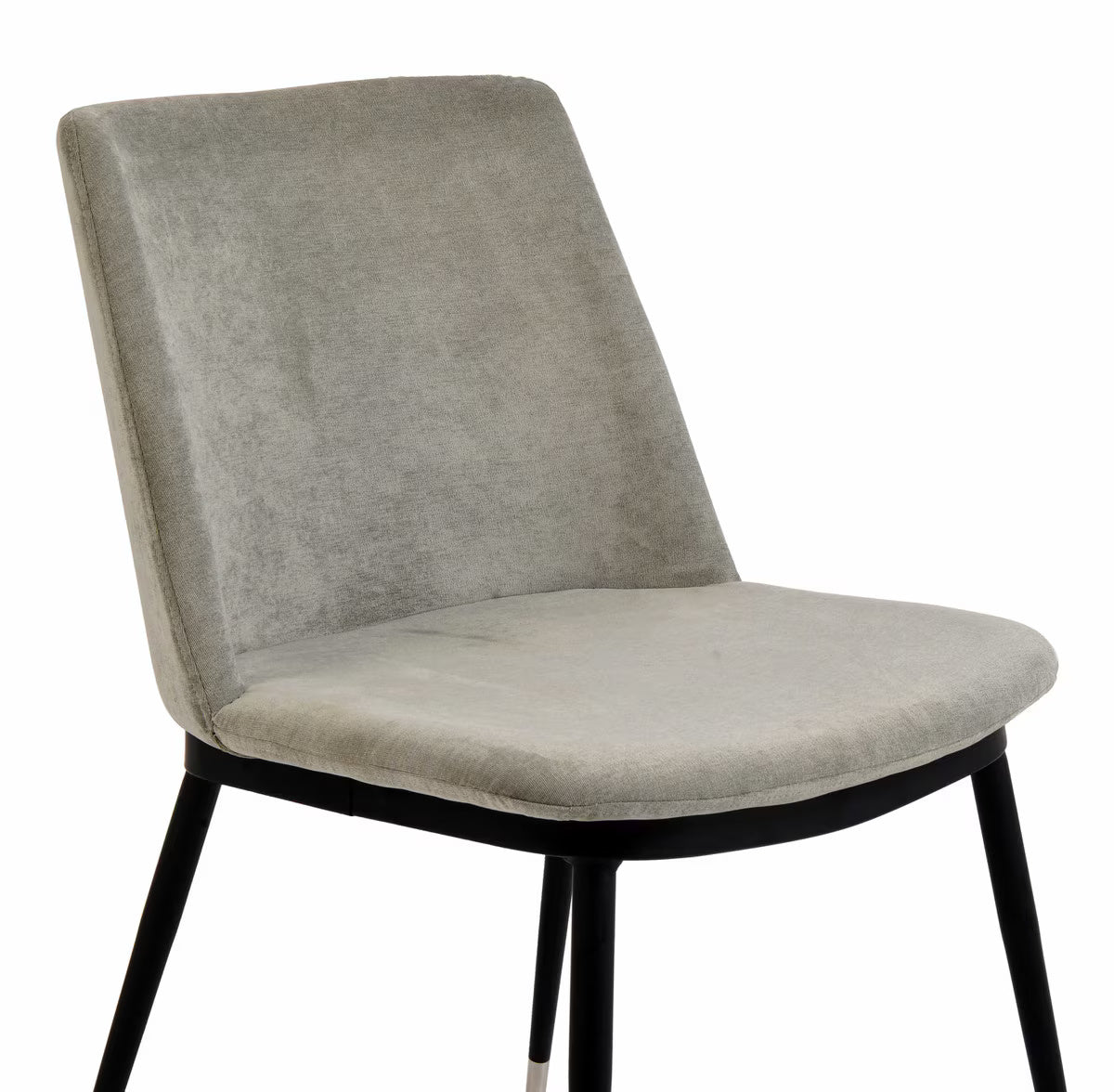 Evora Grey Velvet Chair - Silver Legs - Set of 2