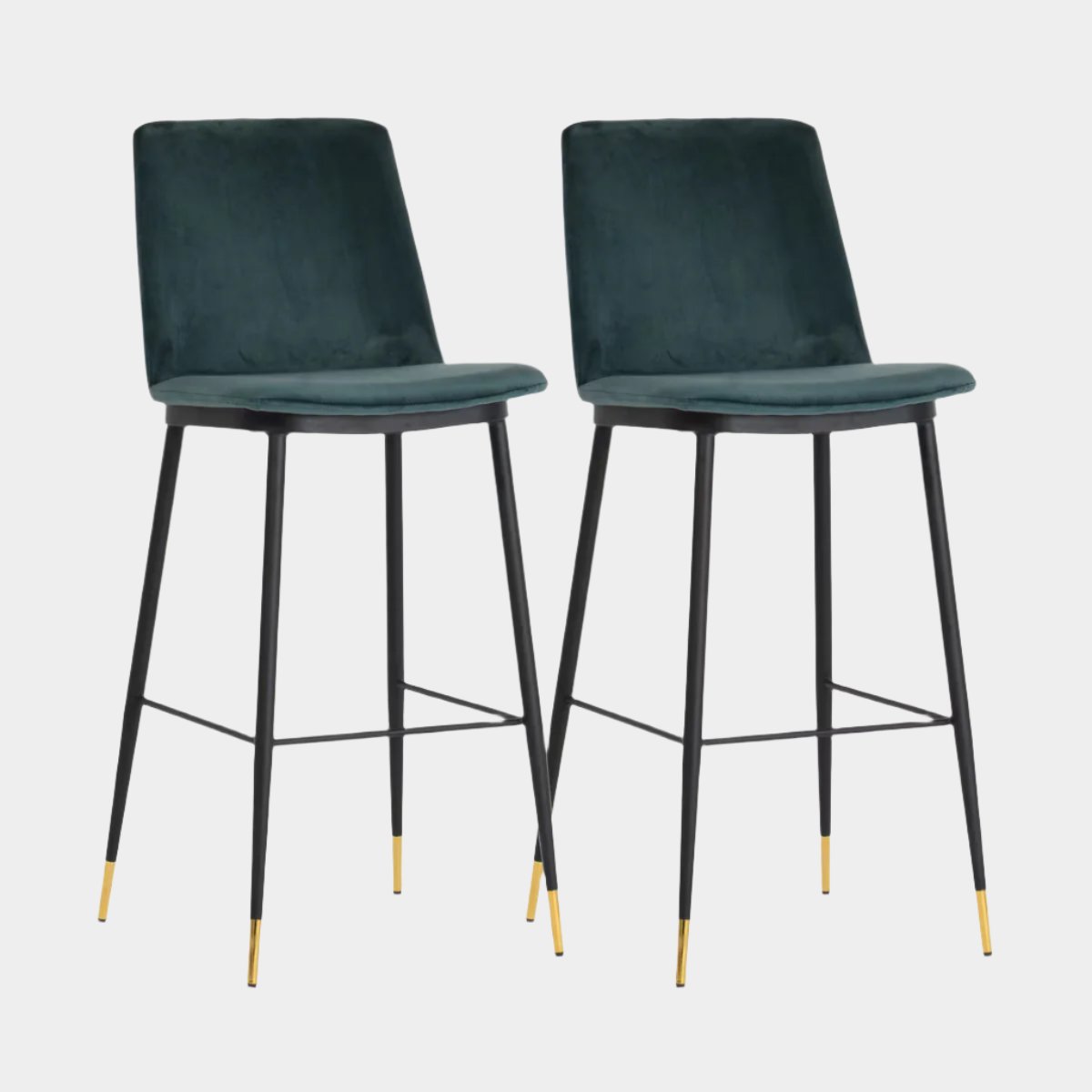 Evora Green Velvet Counter Stool (Set of 2)