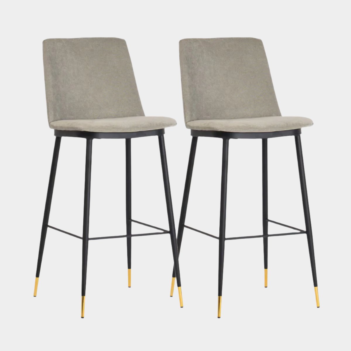 Evora Grey Velvet Counter Stool (Set of 2)