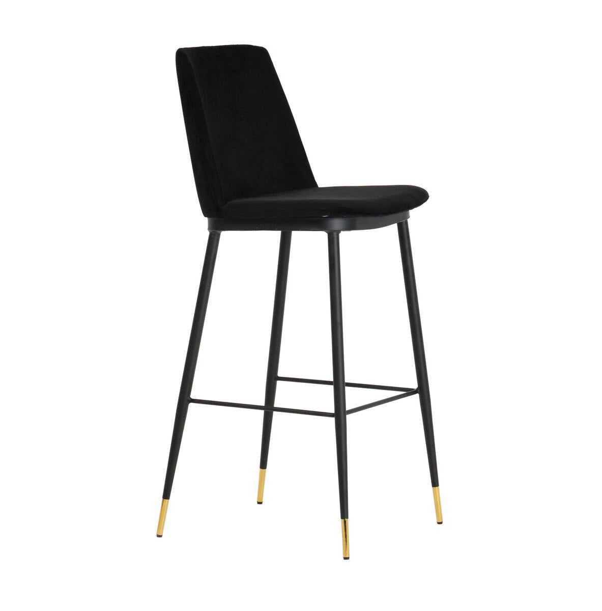 Evora Black Velvet Counter Stool (Set of 2)