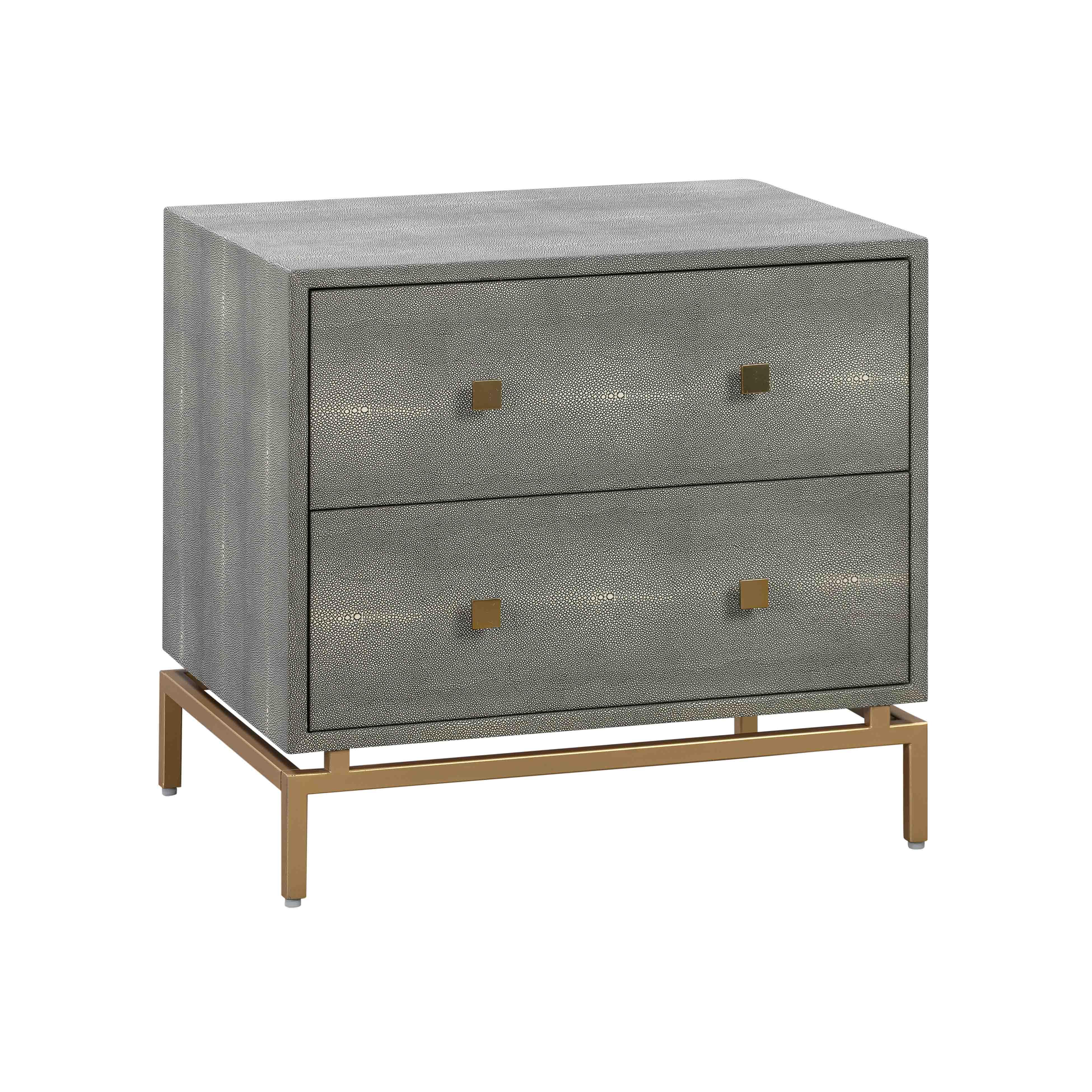 Pesce 25" Faux Shagreen 2-Drawer Nightstand