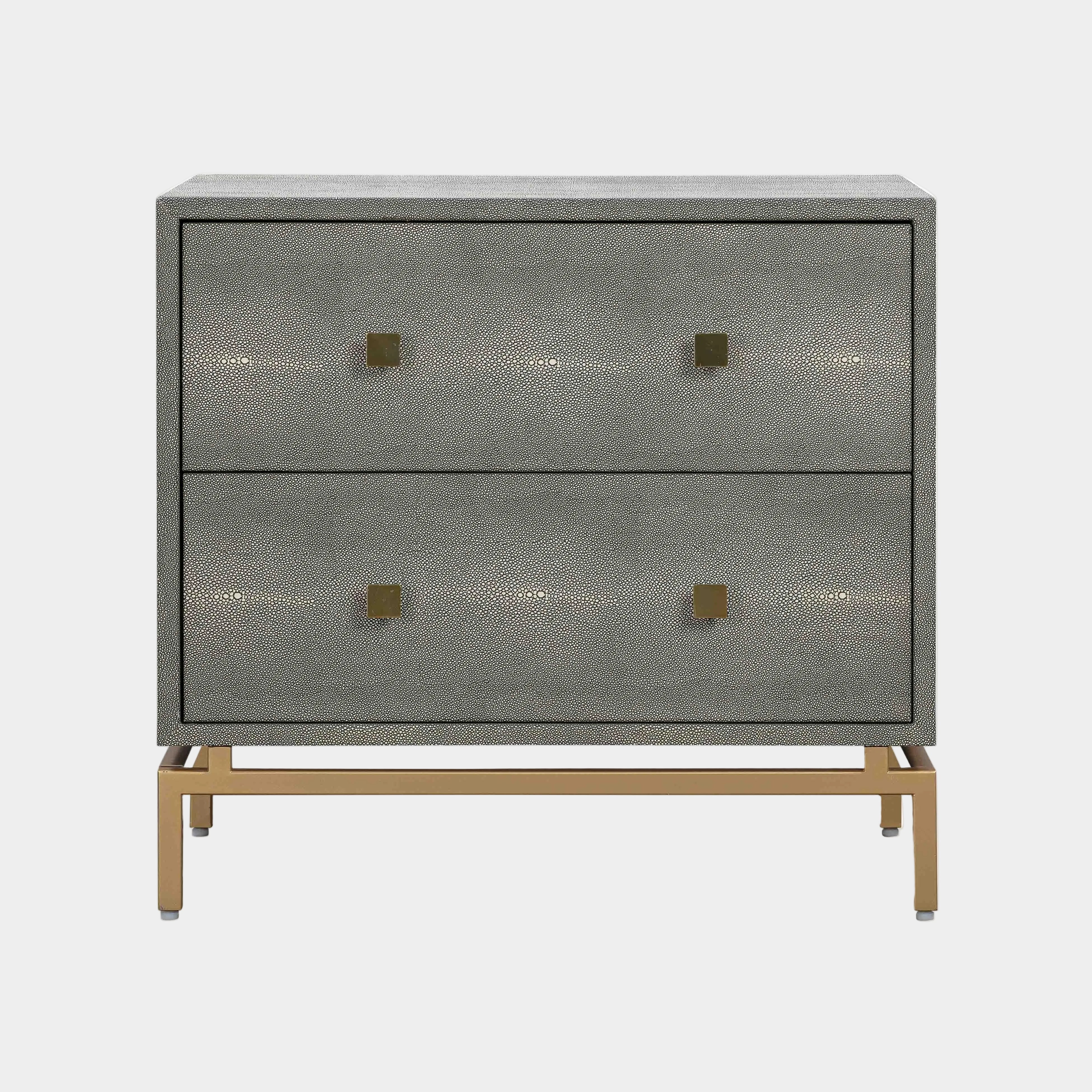 Pesce 25" Faux Shagreen 2-Drawer Nightstand