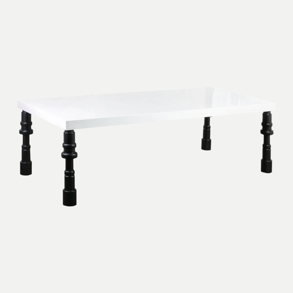 Spindle White Lacquer 95" Rectangular Dining Table