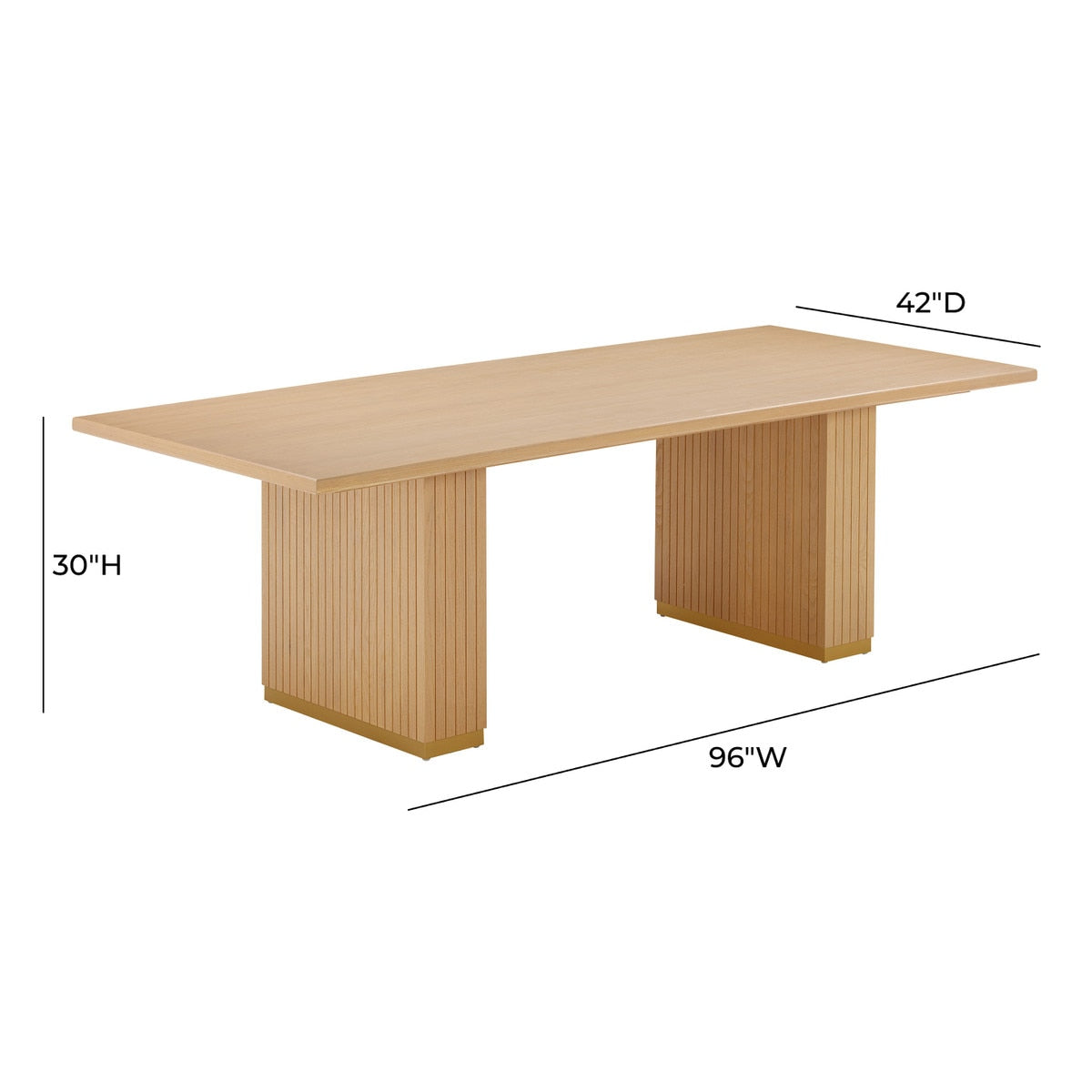 Chelsea Natural Oak Wood Rectangular Dining Table