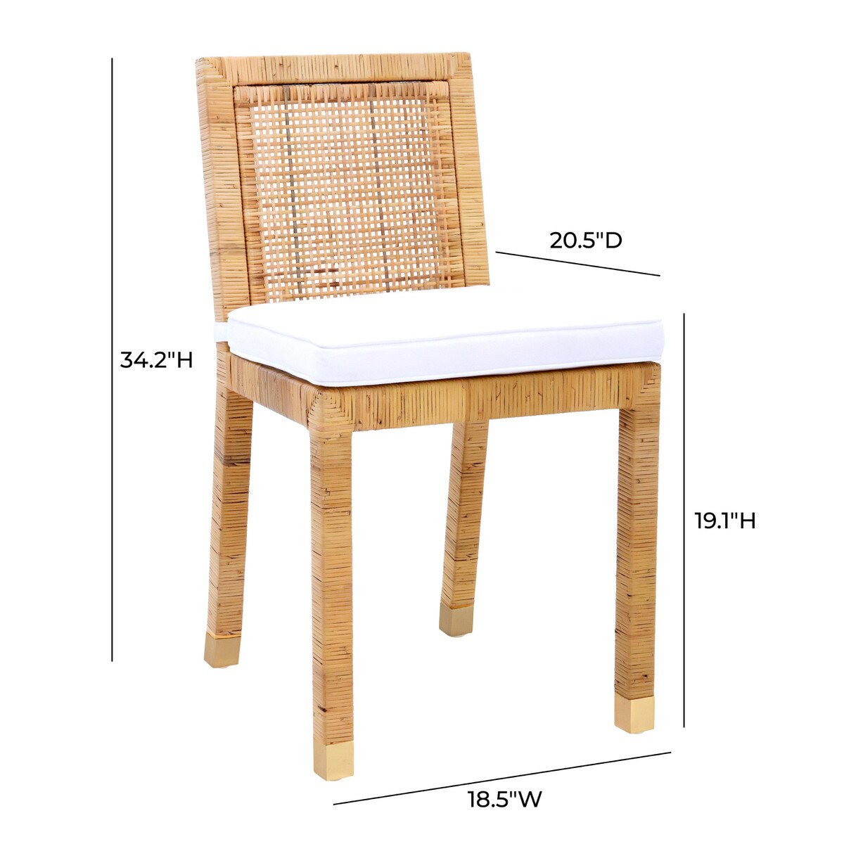 Amara Rattan Performance Fabric Dining Chair