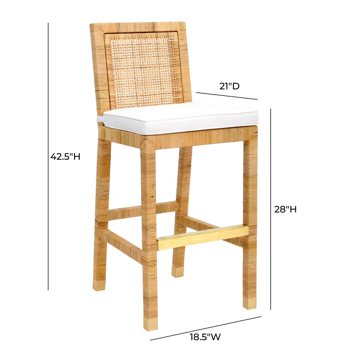 Amara Rattan Performance Fabric Bar Stool