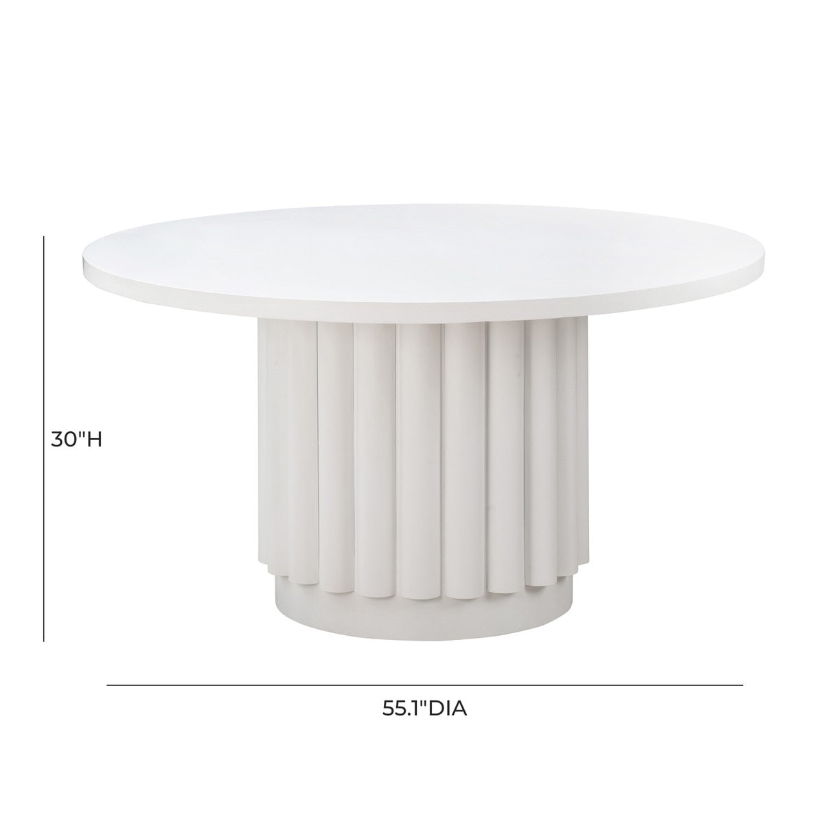 Kali White 55" Round Dining Table