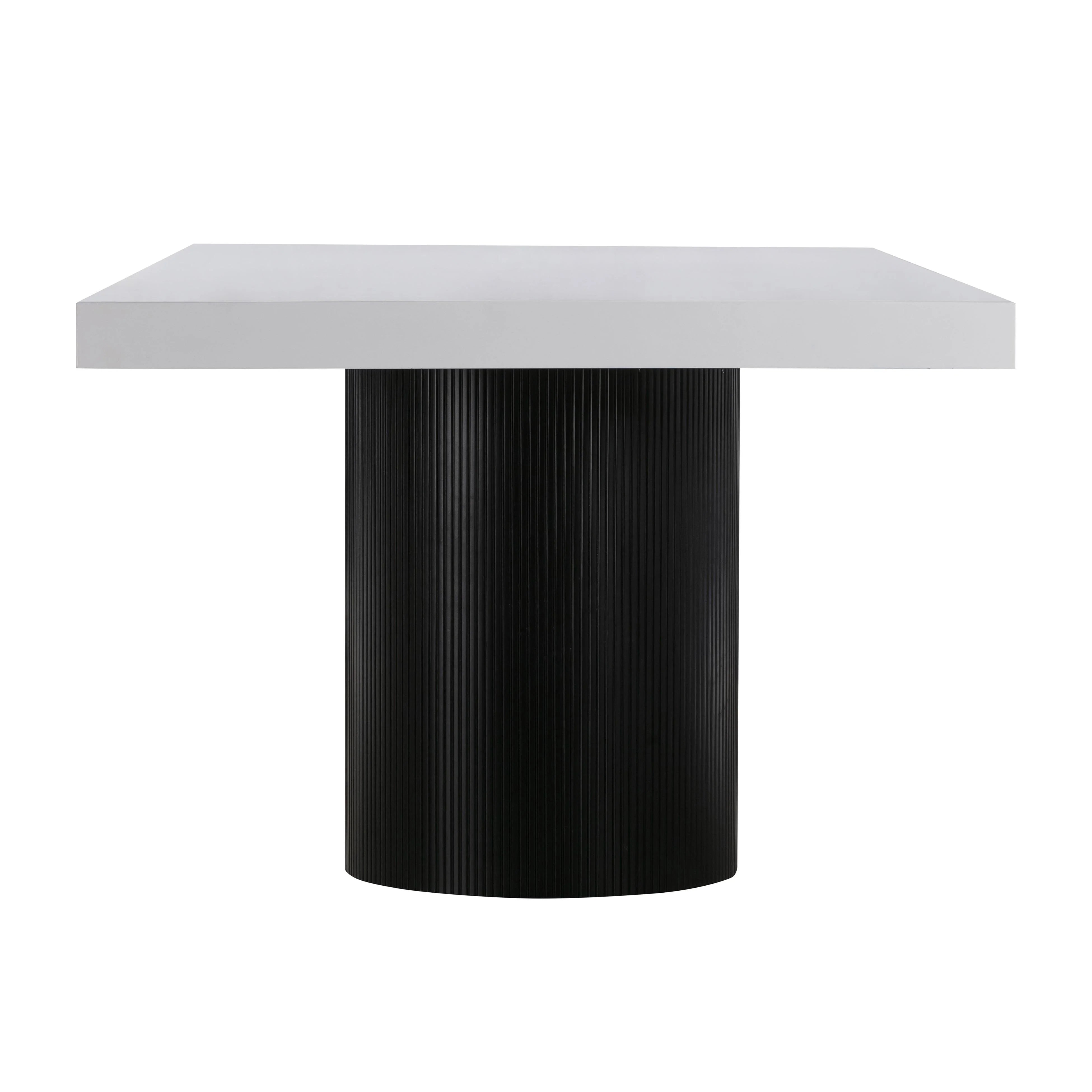 Table à manger rectangulaire laquée blanche Nova de 95 po 