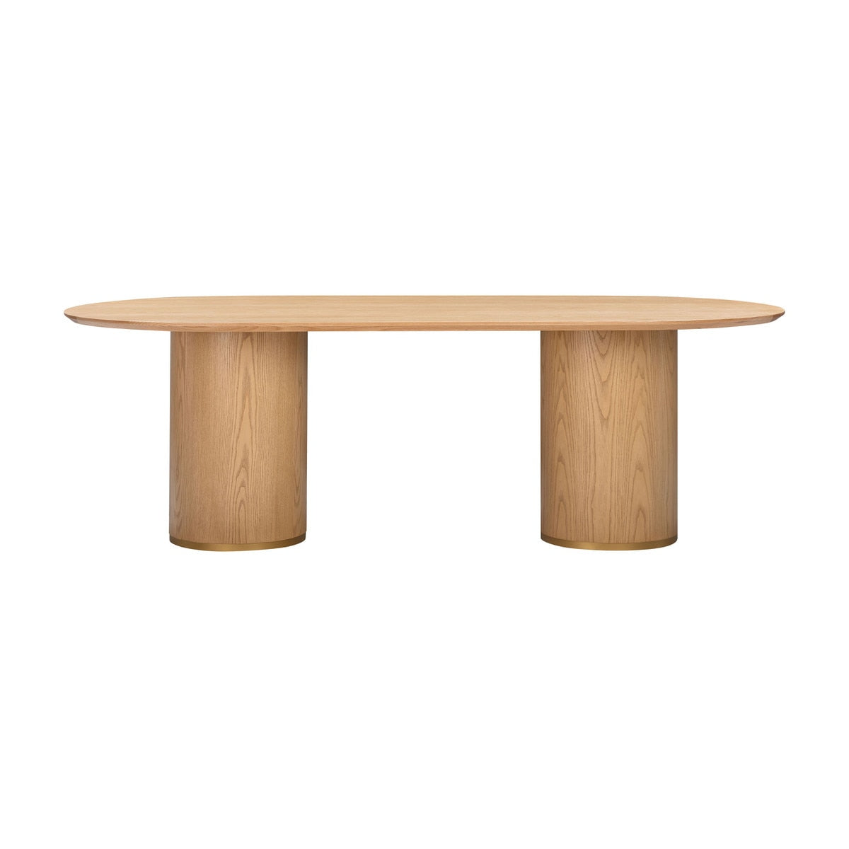 Brandy Natural Ash Wood 95" Oval Dining Table