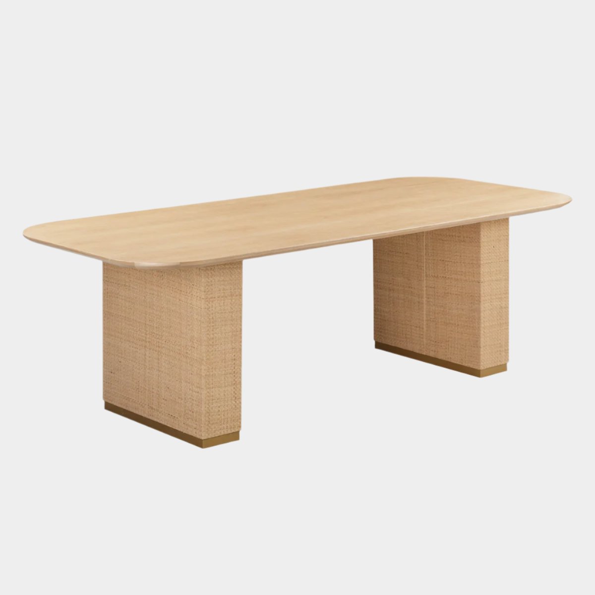 Akiba Natural Ash & Rattan 96" Rectangular Dining Table