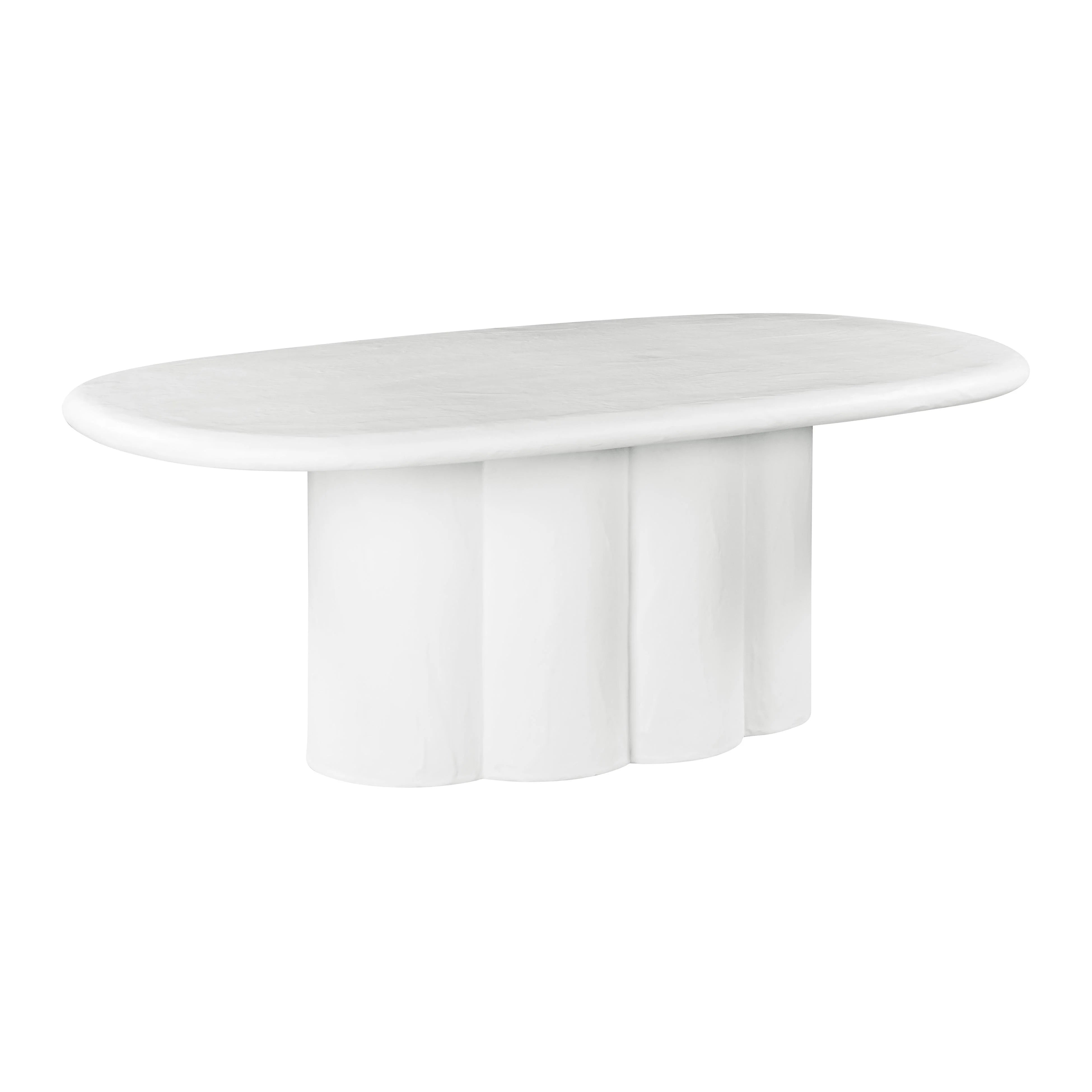 Elika 80" Faux Plaster Indoor / Outdoor Oval Dining Table
