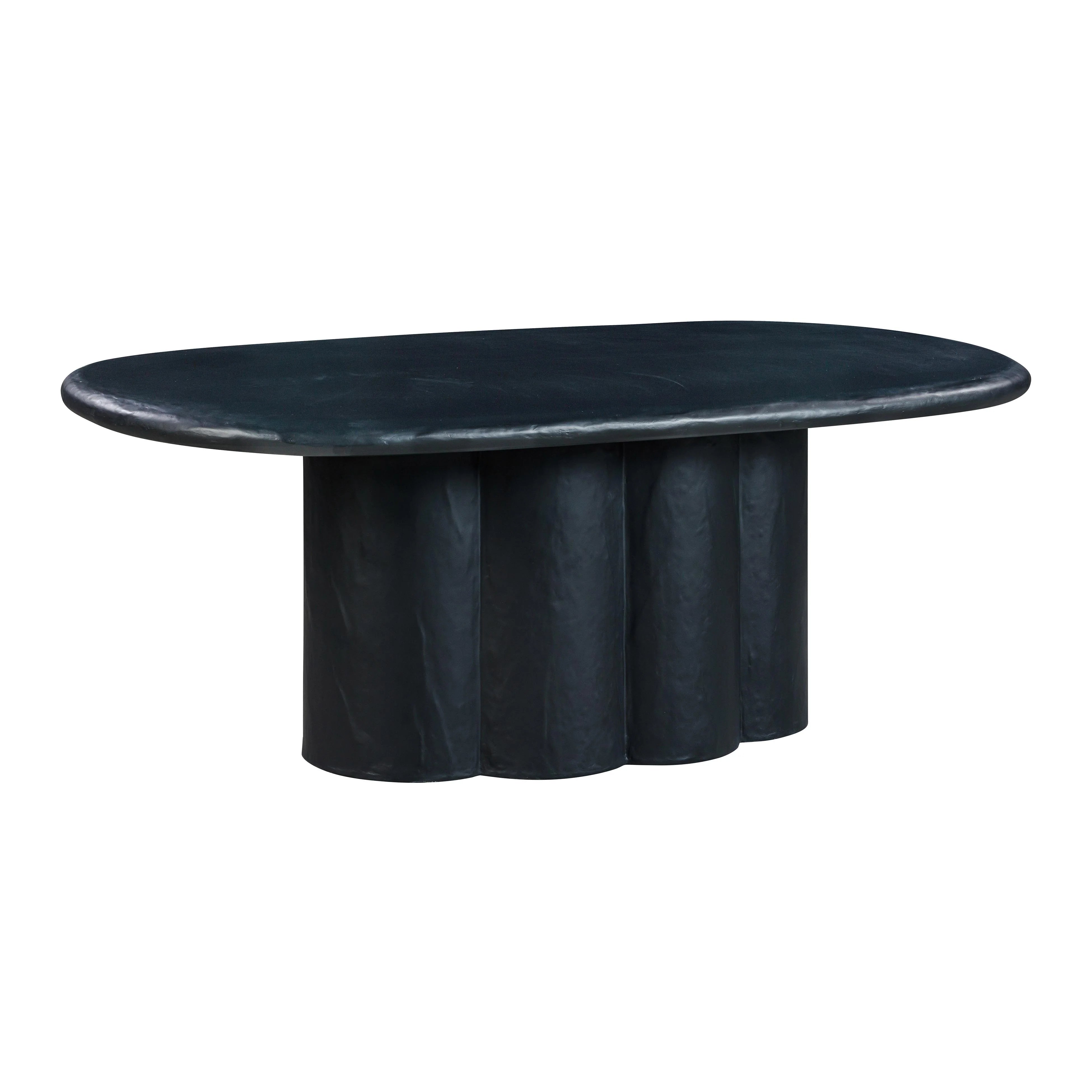 Elika 80" Faux Plaster Indoor / Outdoor Oval Dining Table