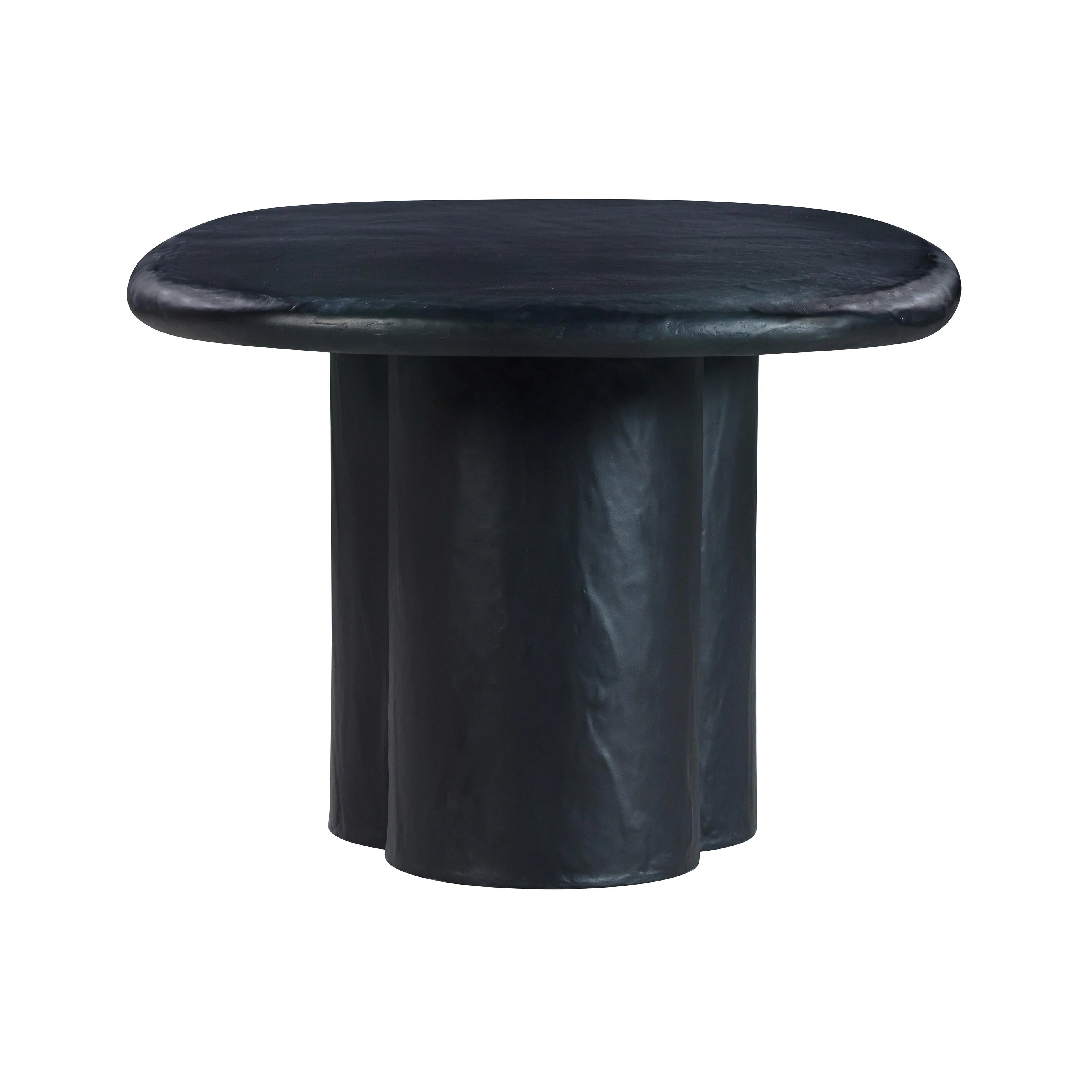 Elika 80" Faux Plaster Indoor / Outdoor Oval Dining Table
