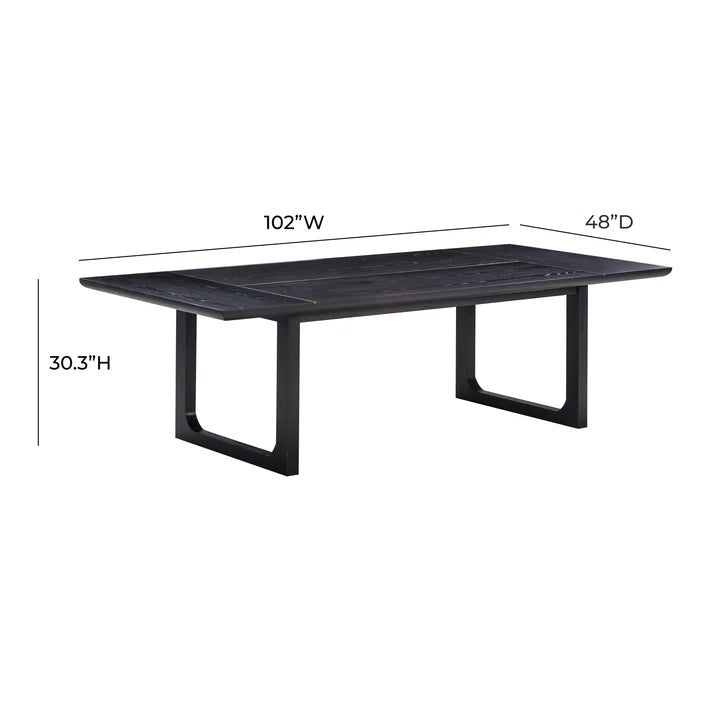 Shiloh Black Ash 102" Rectangular Dining Table