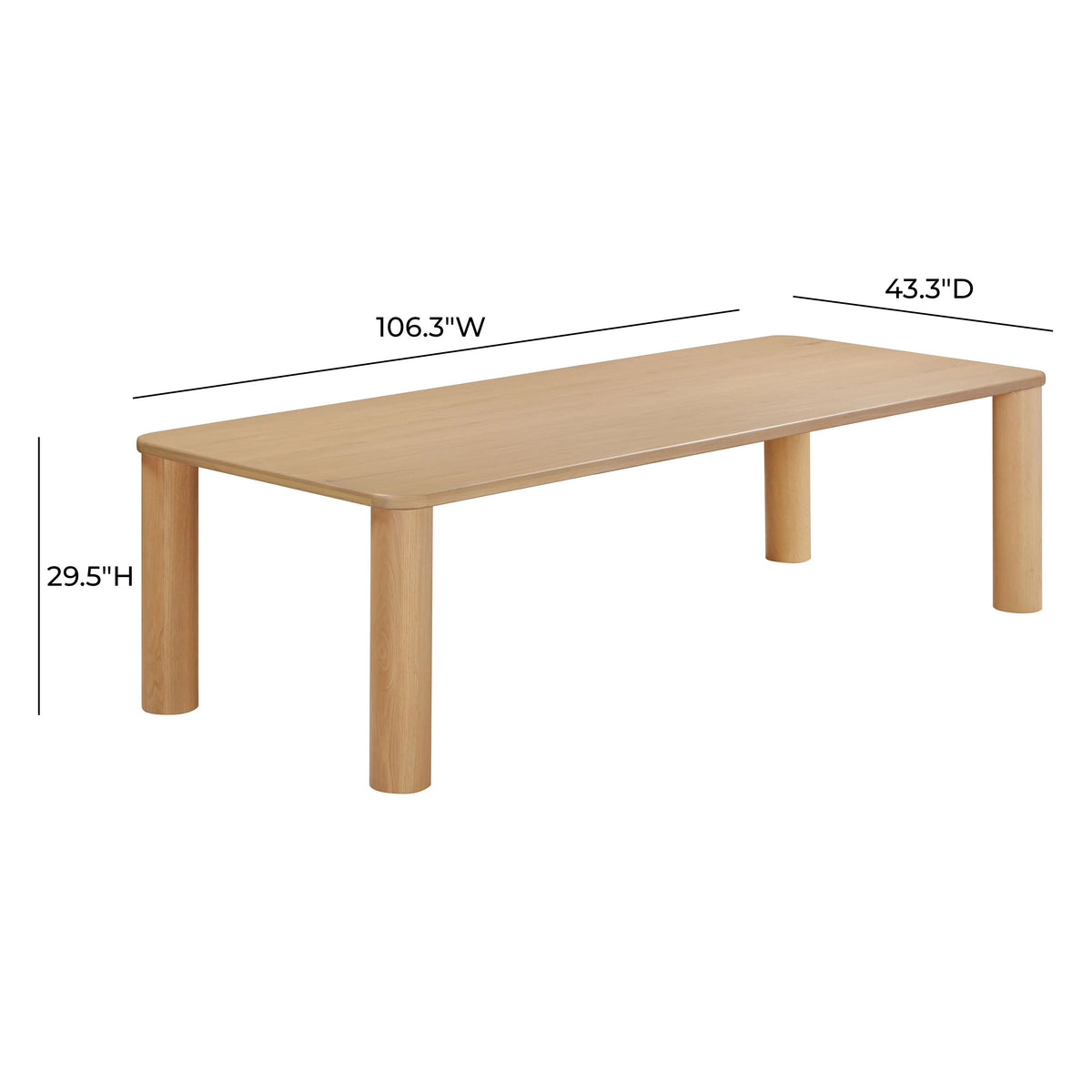 Akola 106" Oak Rectangular Dining Table