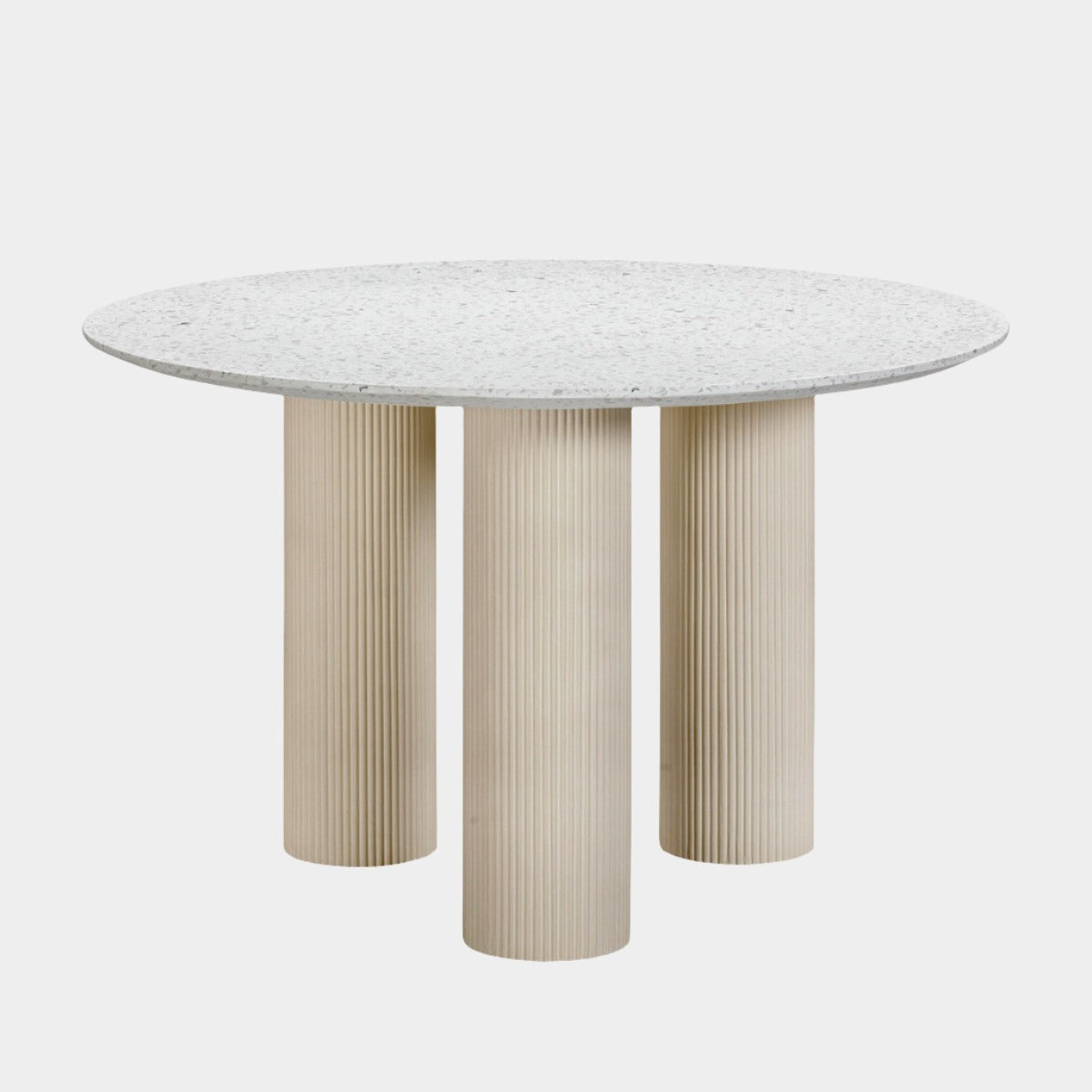 Table à manger ronde en béton Parcino Terrazzo pour intérieur/extérieur de 47 po 