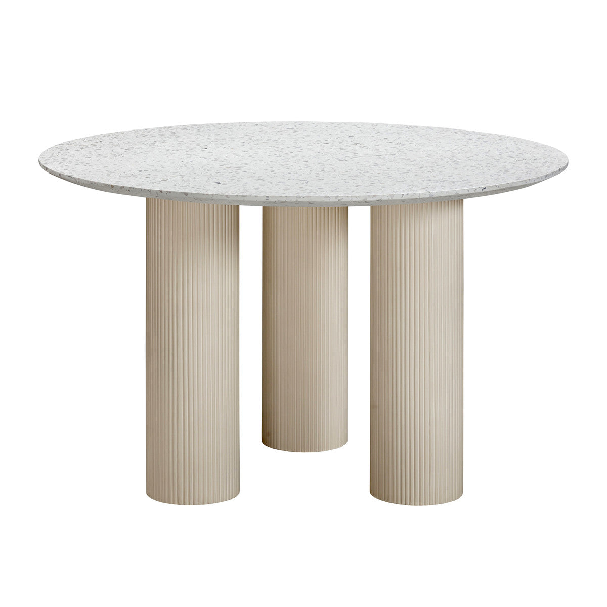 Table à manger ronde en béton Parcino Terrazzo pour intérieur/extérieur de 47 po 