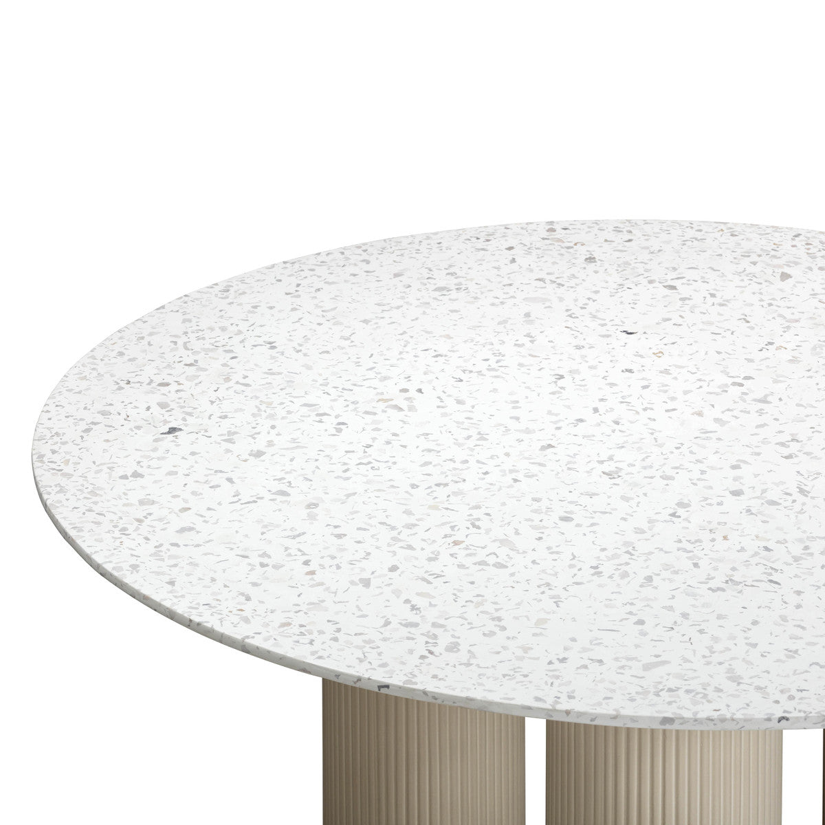 Table à manger ronde en béton Parcino Terrazzo pour intérieur/extérieur de 47 po 