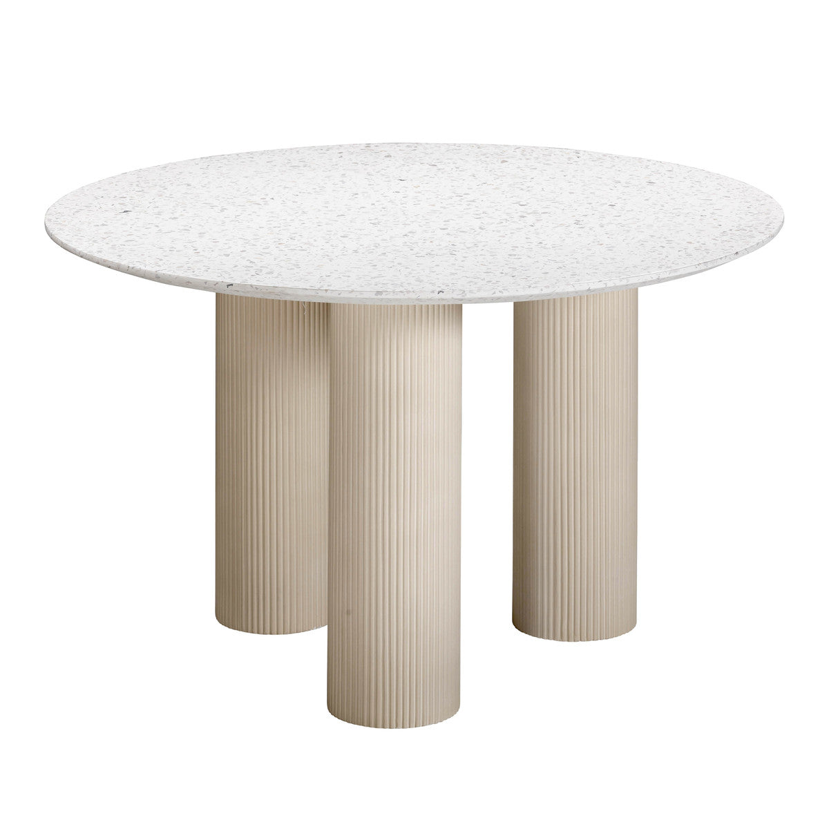 Table à manger ronde en béton Parcino Terrazzo pour intérieur/extérieur de 47 po 