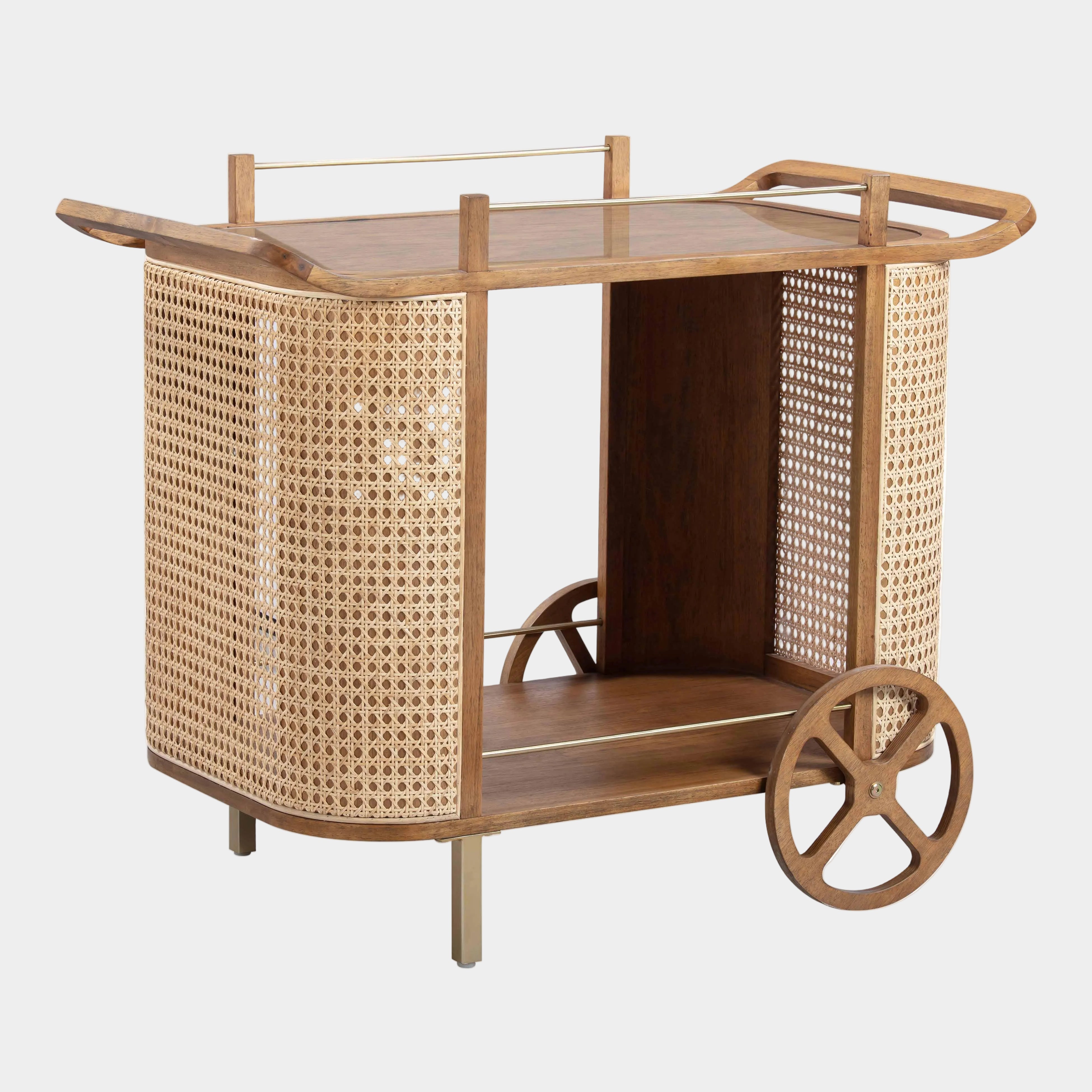 Yuma Natural Rattan Bar Cart