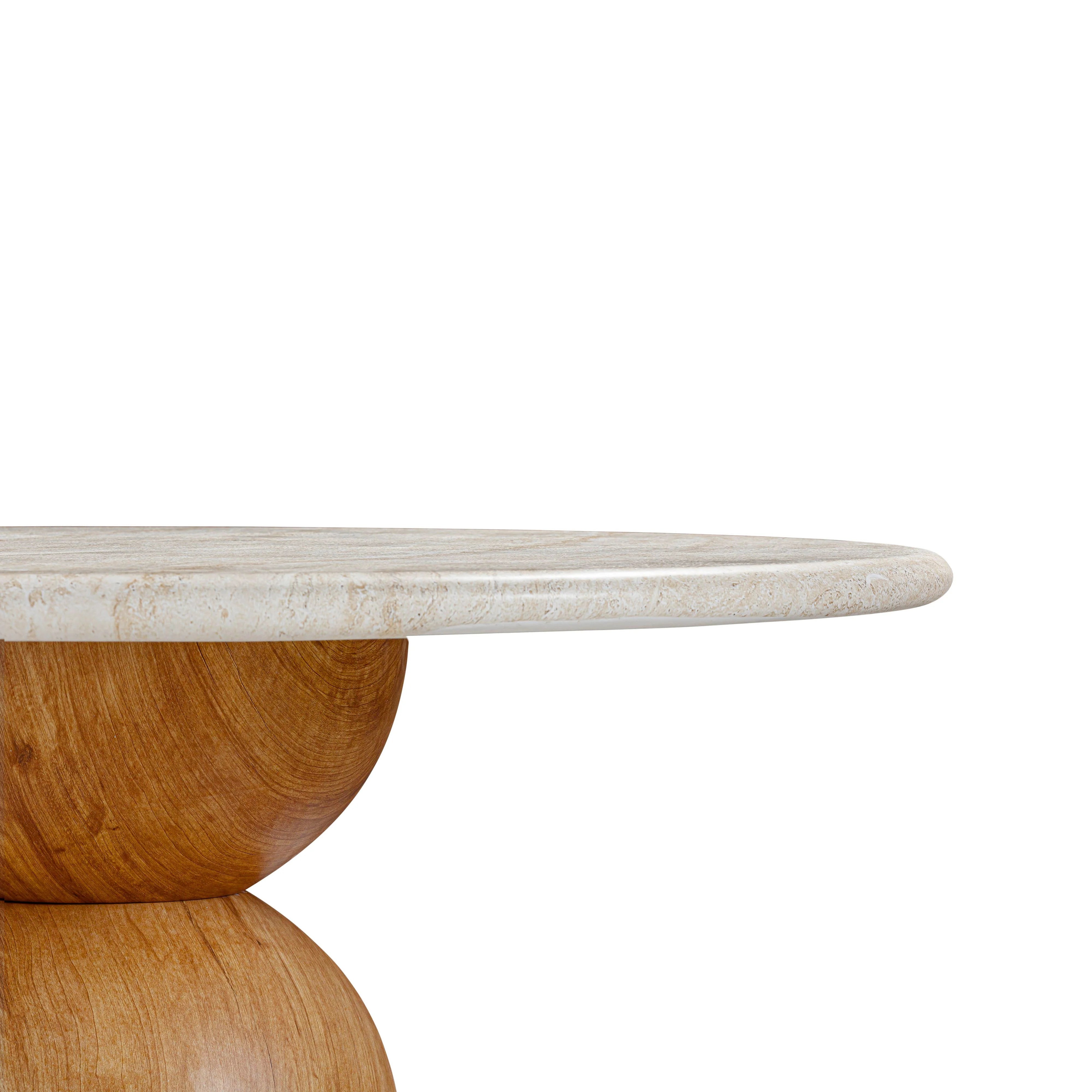 Cynthia 54" Faux Travertine Indoor/Outdoor Concrete Round Dining Table