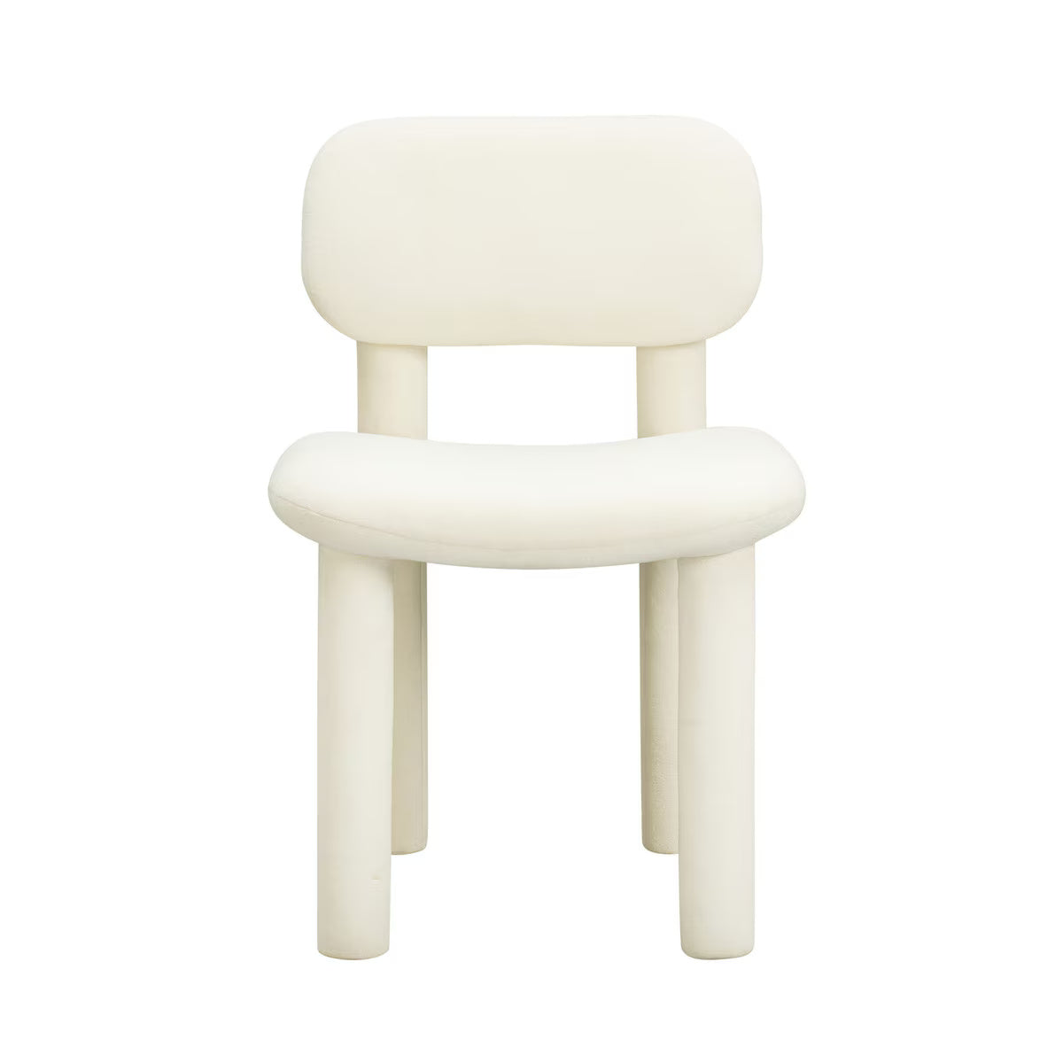 Elise Ivory White Performance Velvet Dining Chair