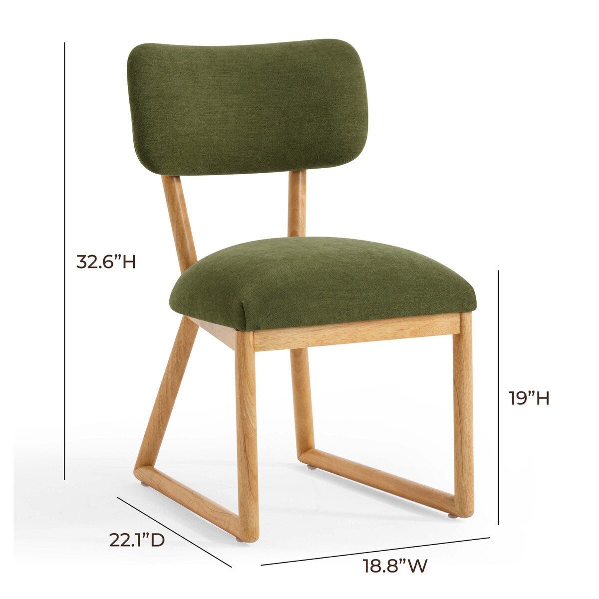 Bobbie Green Performance Upcycled Fabric Dining Chair