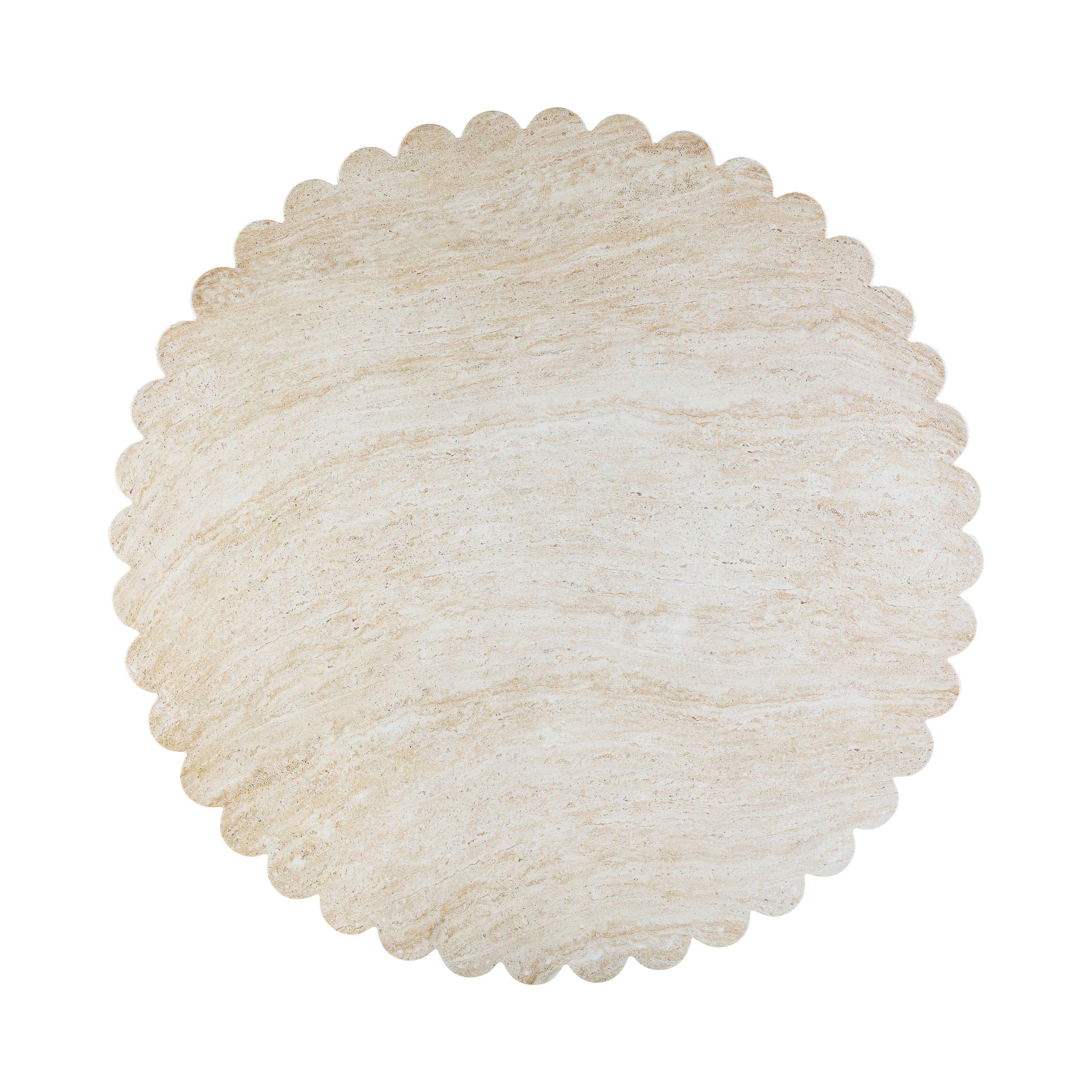 Blossom 54" Washed Faux Travertine Finish Indoor/Outdoor Round Dining Table