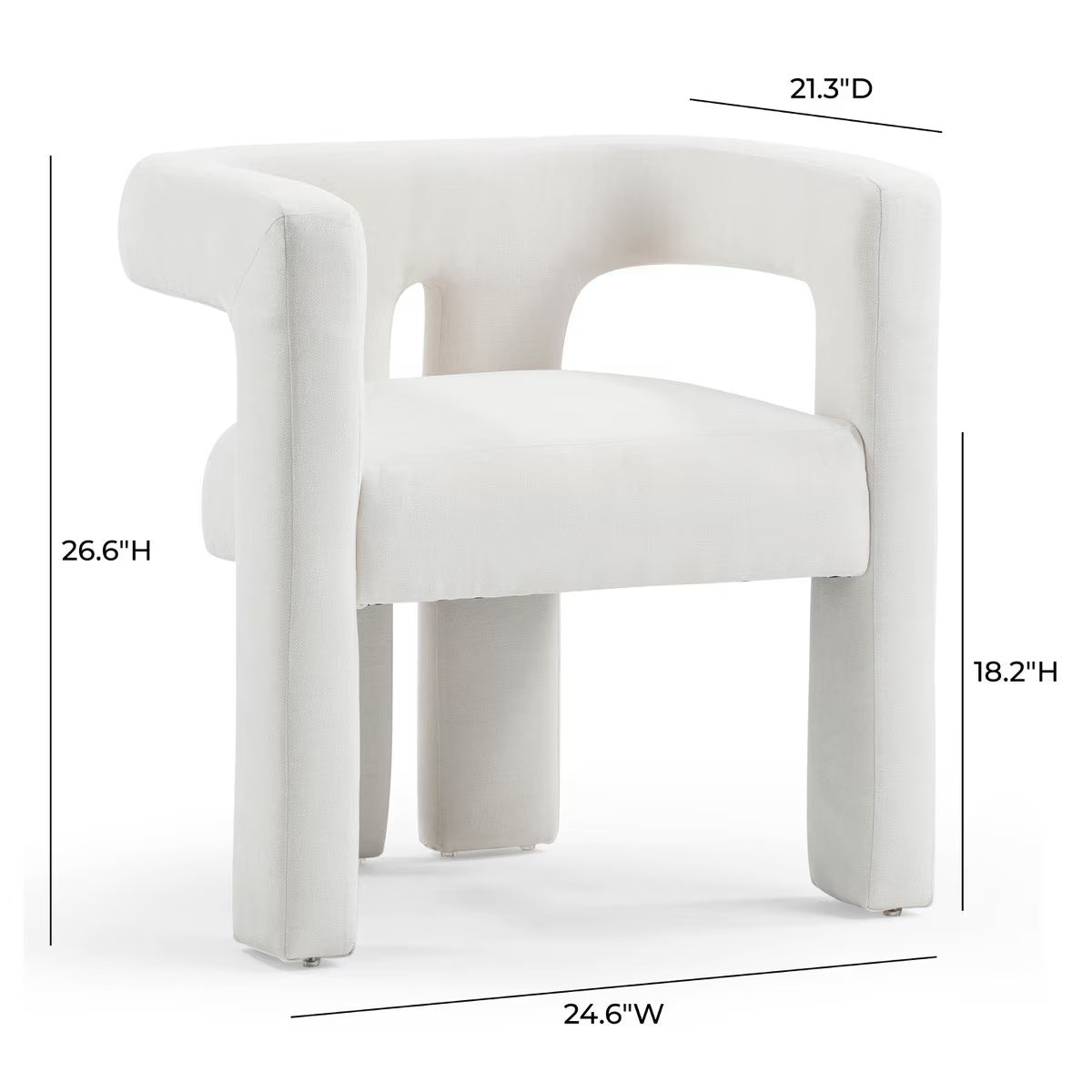 Sloane Bone White Upcycled Fabric Chair