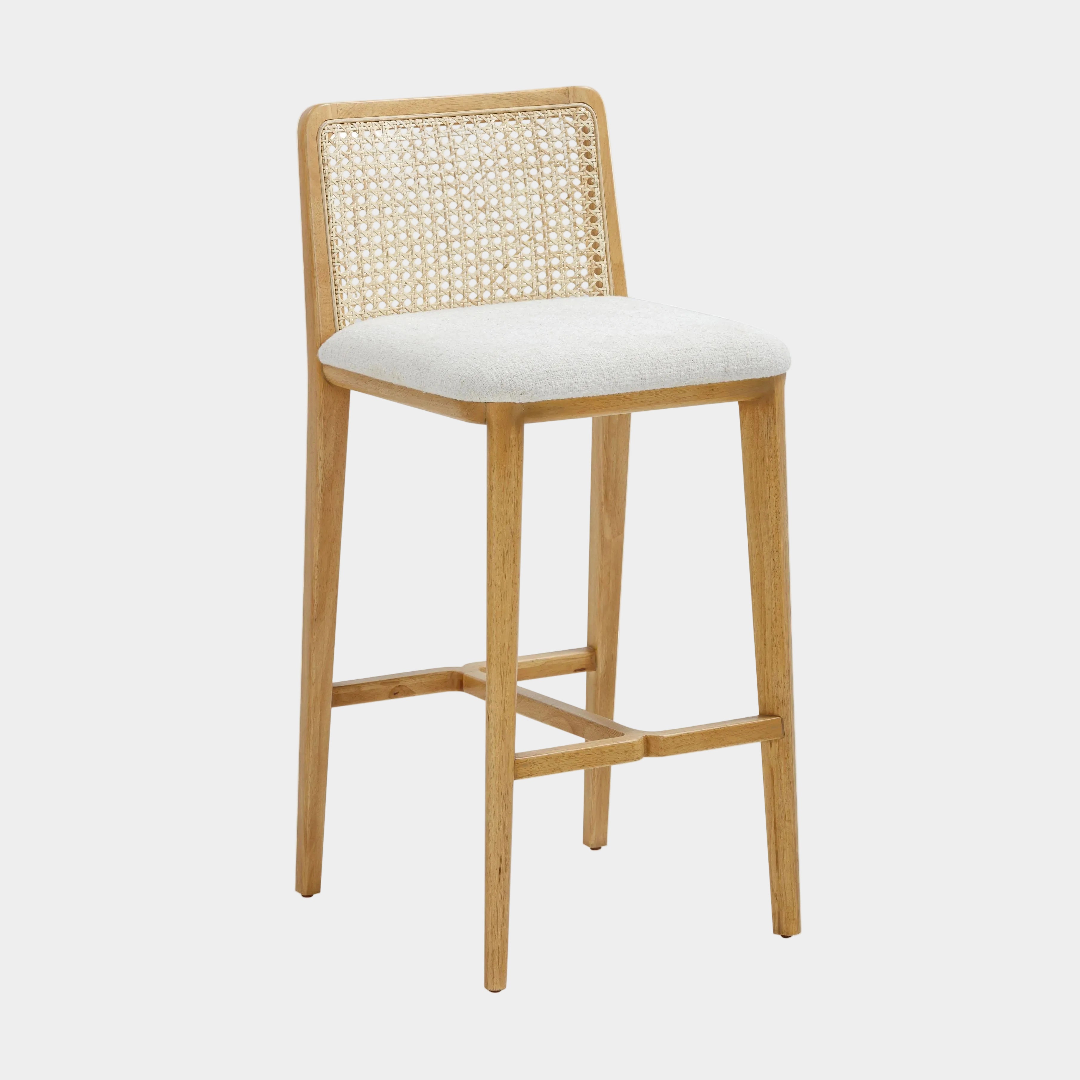 Gerri Performance Tweed and Rattan Counter Stool