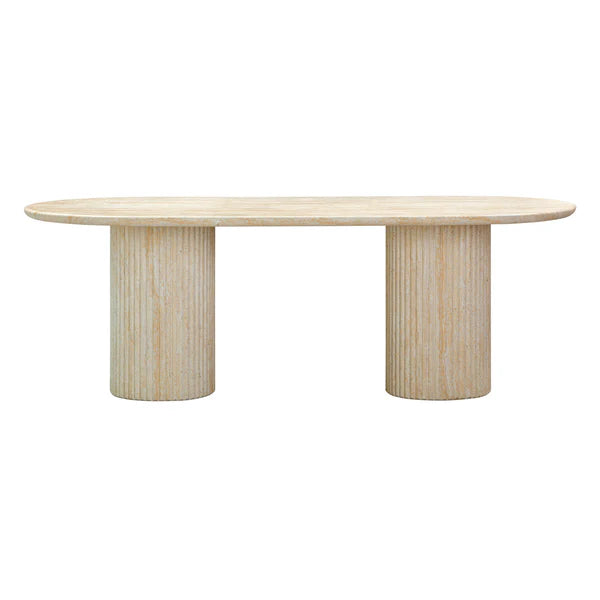 Brut Concrete Patterned Indoor/Outdoor 86" Oval Dining Table