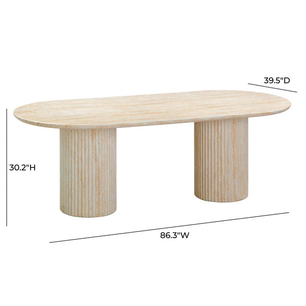 Brut Concrete Patterned Indoor/Outdoor 86" Oval Dining Table