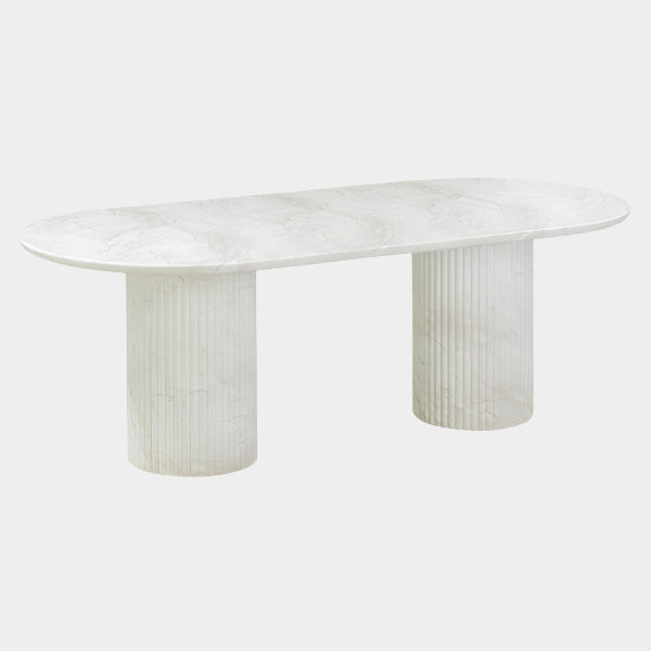 Brut Concrete Patterned Indoor/Outdoor 86" Oval Dining Table