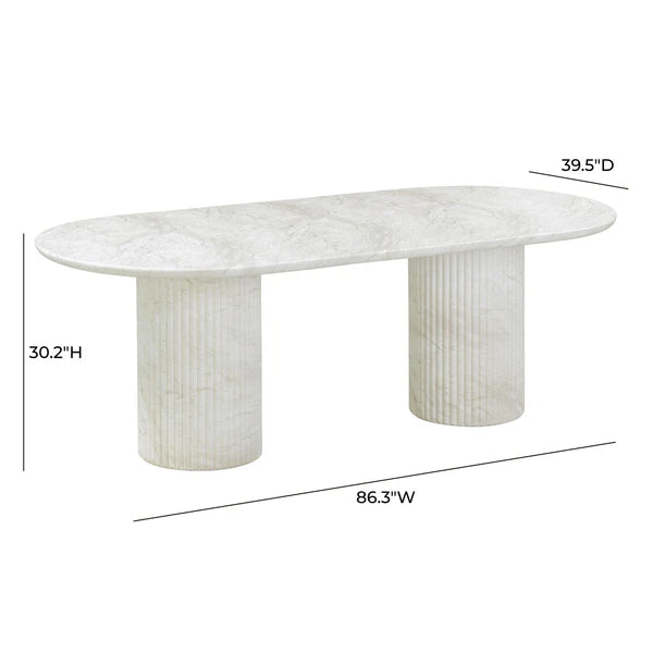 Brut Concrete Patterned Indoor/Outdoor 86" Oval Dining Table