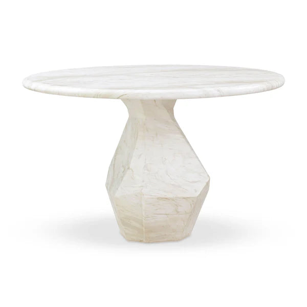 Esme Faux Marble Indoor / Outdoor 48" Round Dining Table
